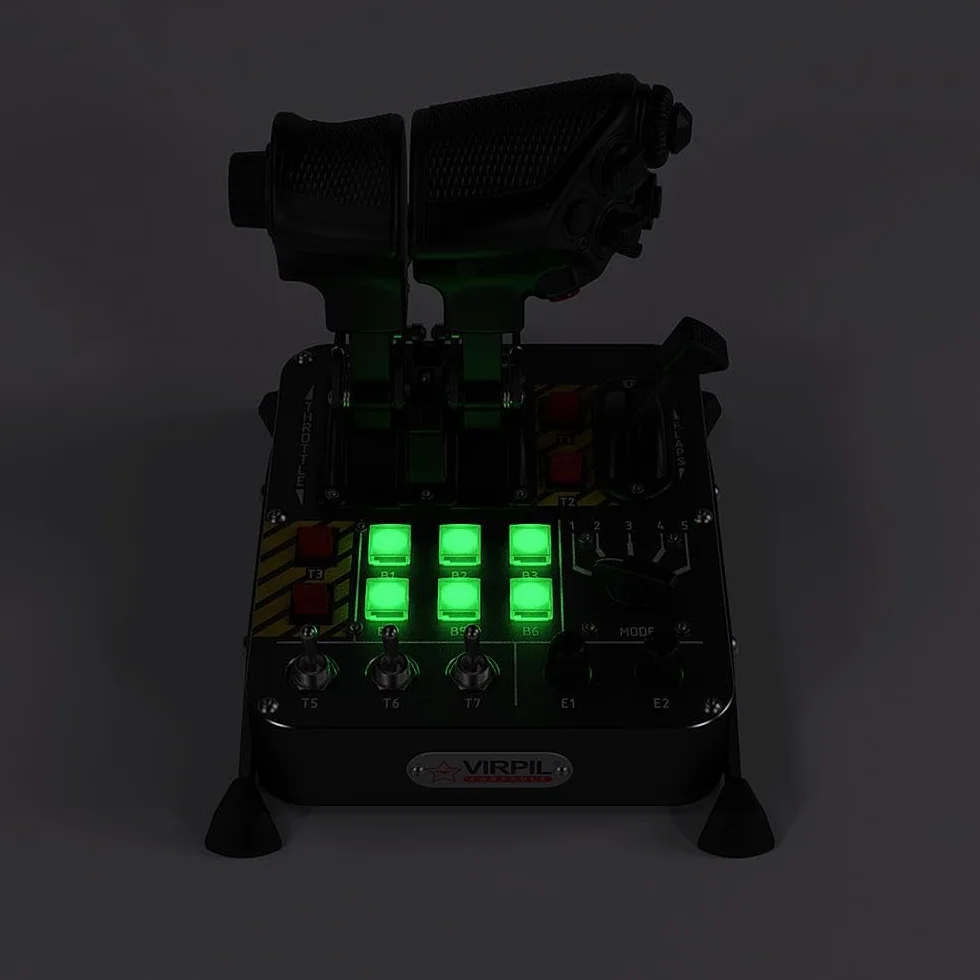 VIRPIL Controls MongoosT-50CM3 Throttle Dual-Engine Throttle Quadrant Adjustable Detents Flight Simulator Control System PC Gaming