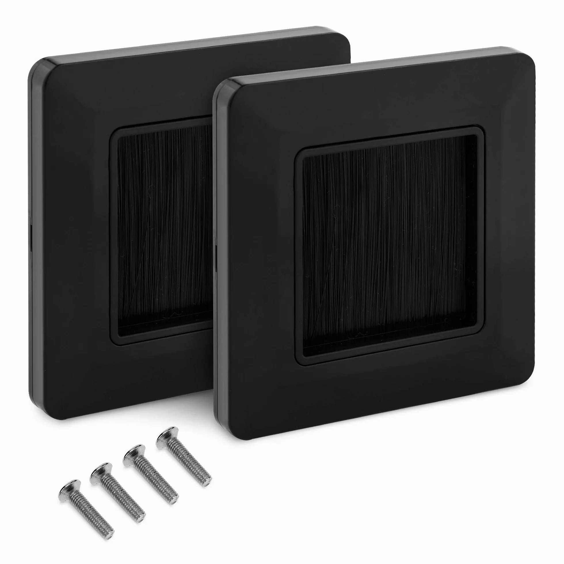 kwmobile Płyta ścienna Szczotka - Zestaw 2 x Przejściówka na kable Wyjście audio - Gniazdo podtynkowe do HDMI Hi-FI HDMI TV