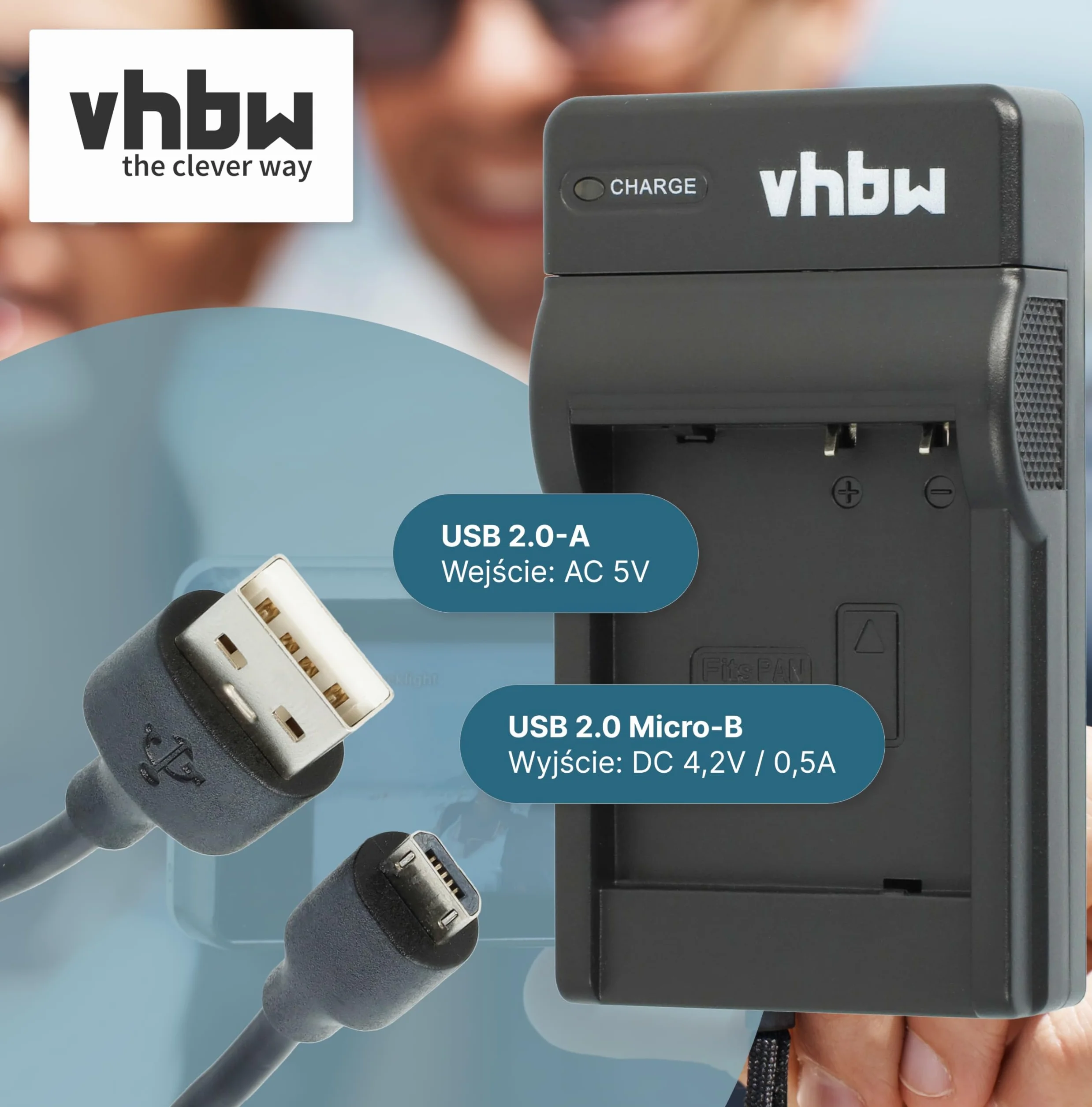 vhbw Ładowarka kompatybilna z Fujifilm Instax 90 Mini Neo Classic, kamerą, baterią, stacją ładującą, wskaźnikiem poziomu naładowania