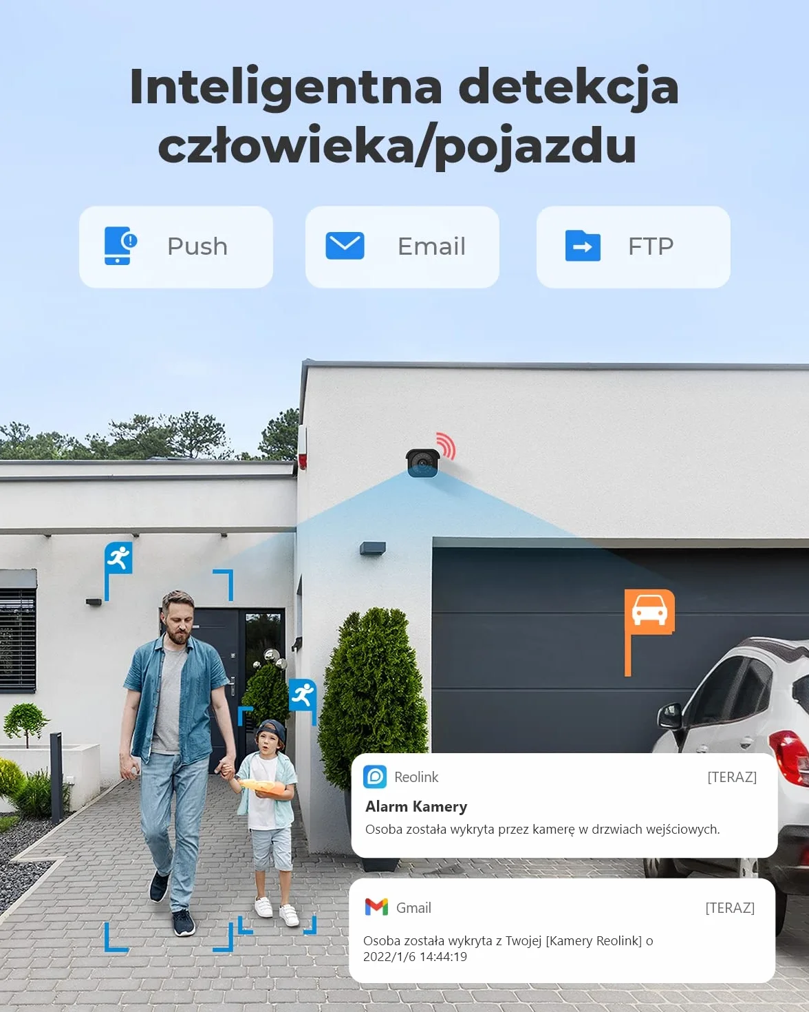 Reolink 4K Inteligentna Kamera Monitoringu PoE z Detekcją Ludzi/Pojazdów, Zewnętrzna Kamera CCTV IP z Inteligentnymi Alertami o Ruchu, Nagrywaniem Audio, Slotem Karty microSD, 810A 2 paczki