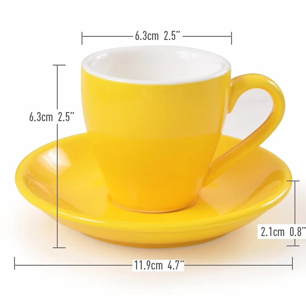 ionEgg Porcelanowy kubek do espresso 80 ml 2 sztuki żółty