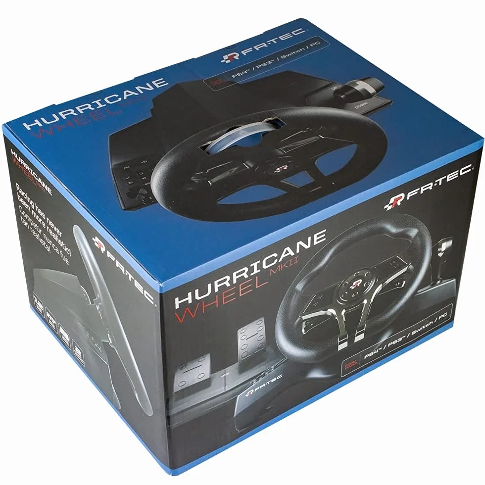 FRTEC - HURRICANE MK II Racing Wheel z pedałami i wbudowaną przekładnią sekwencyjną (kompatybilny z PlayStation 4, Playstation 3, Switch i PC)