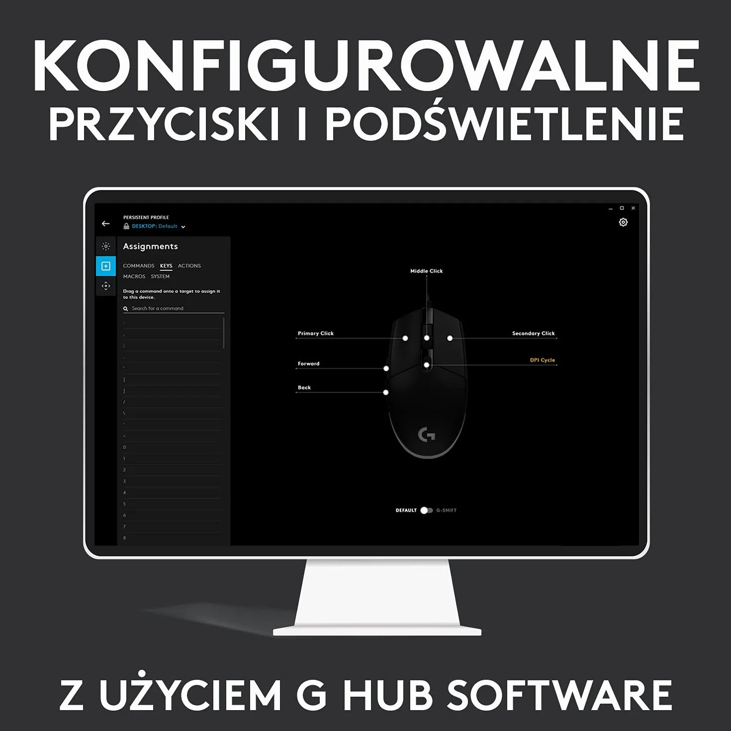 Logitech G102 Lightsync 910-005823, Mysz Komputerowa, Czarny/Żółty