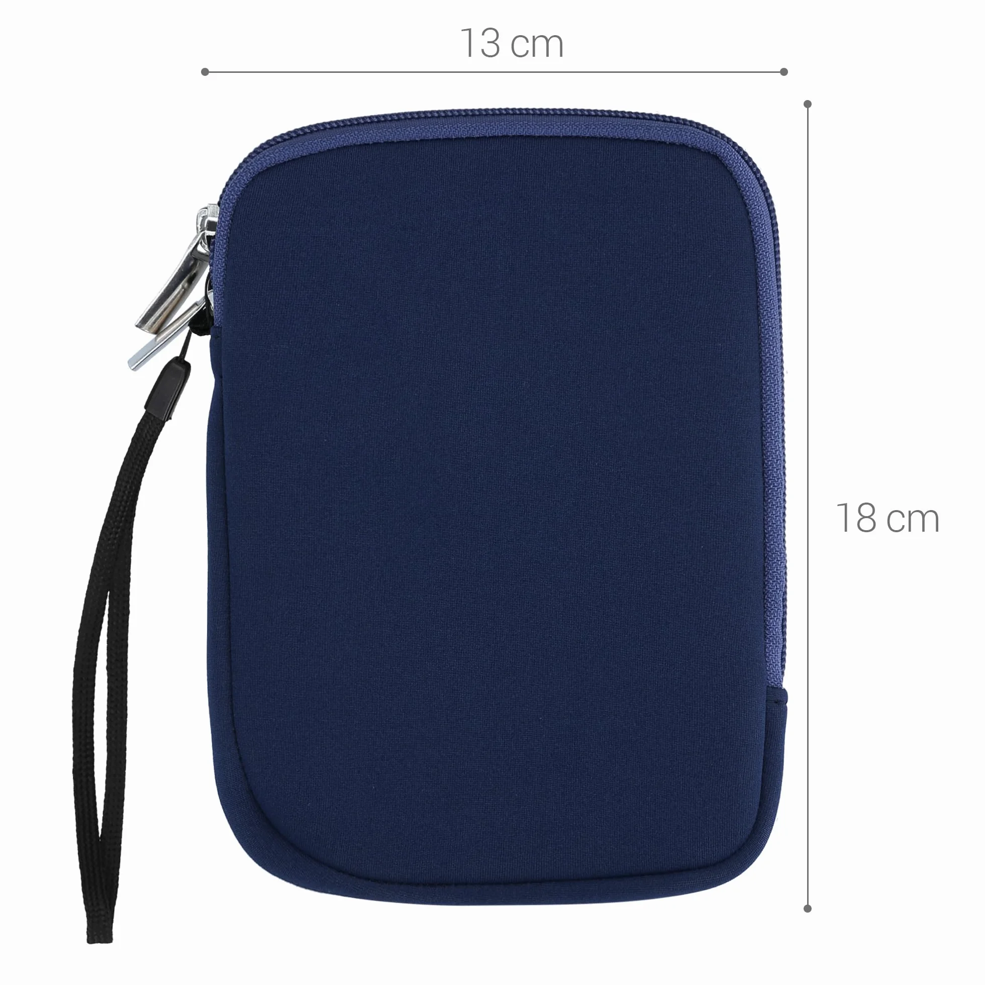 kwmobile Etui ochronne do czytnika e-booków - neoprenowe etui pokrowiec ochronny ciemnoniebieski - wymiary wewnętrzne 17 x 12 x 2 cm