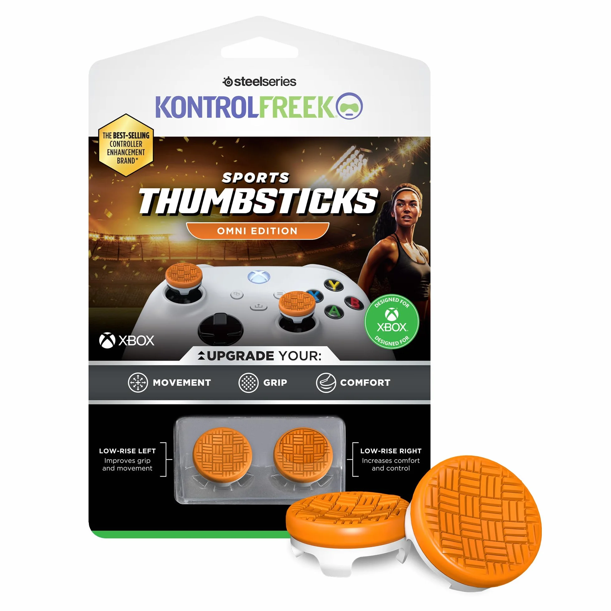 KontrolFreek Omni do kontrolera Xbox One i Xbox Series X, wydajne, 2 wklęsłe wklęsłe, pomarańczowy/biały
