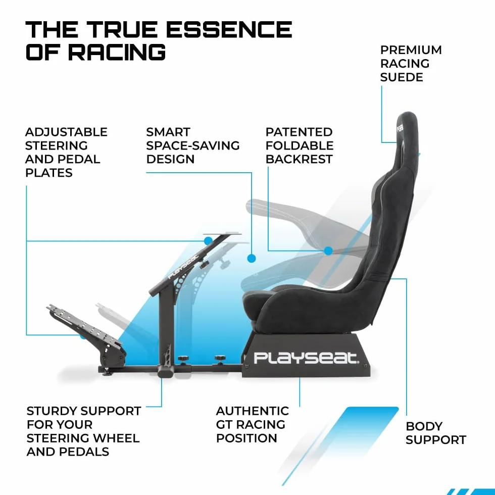 Playseat Evolution M Alcantara Fotel Gamingowy Czarny 98 x 50 x 132 cm