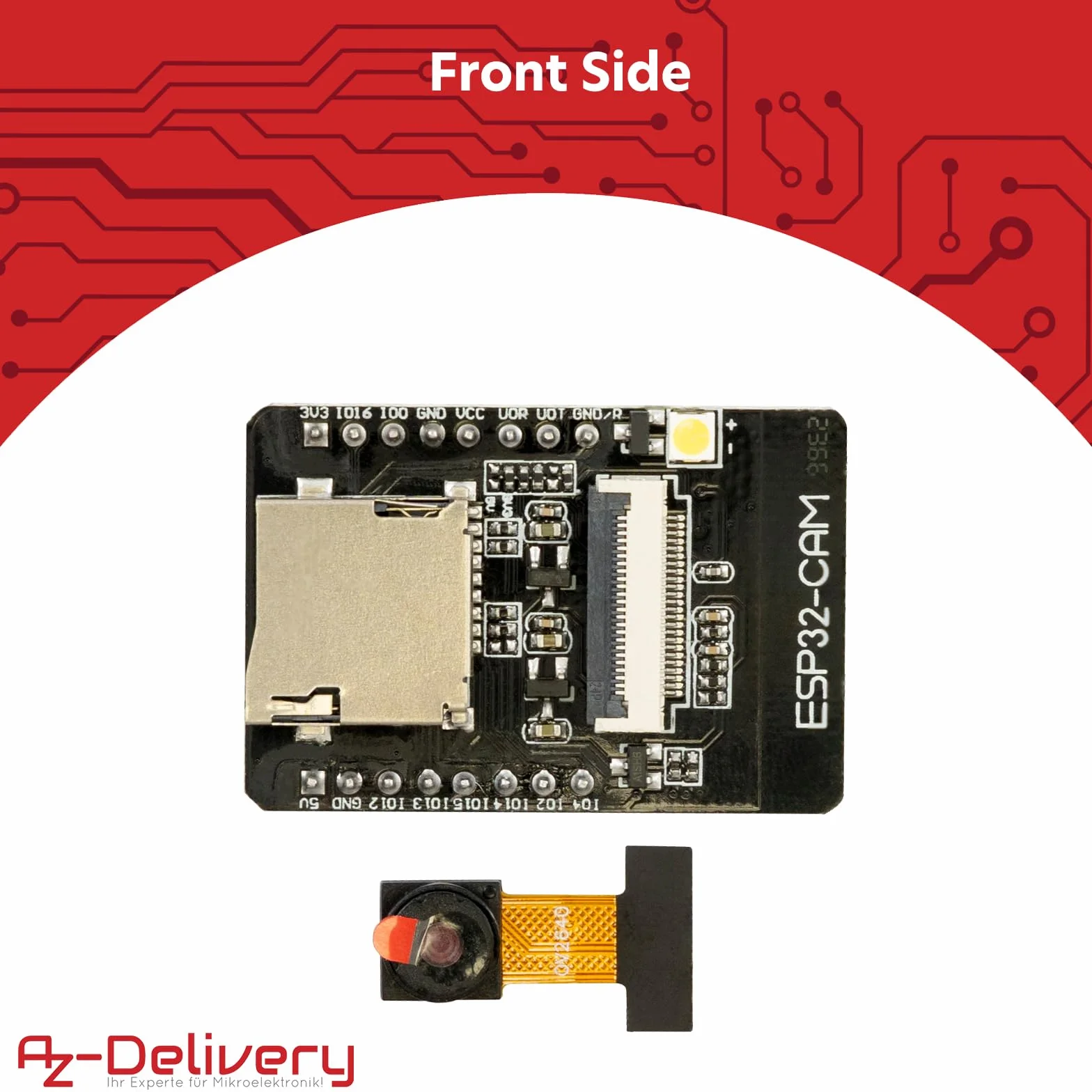 AZDelivery Moduł kamery ESP32 + Bluetooth ESP32 5V dwurdzeniowy 32-bitowy procesor z płytką rozwojową aparatu 2MP kompatybilny z Arduino, w tym e-book!