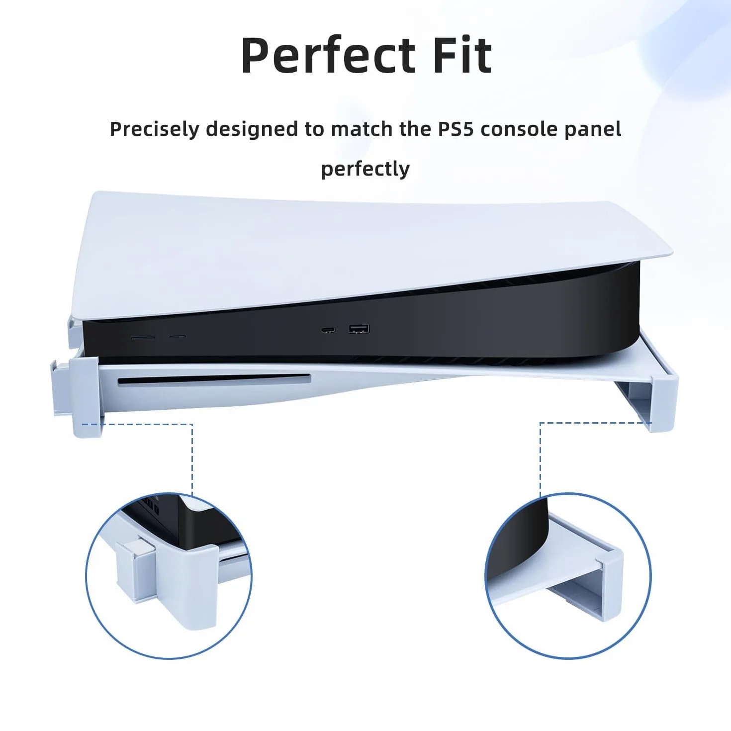 Mcbazel Poziomy stojak kompatybilny z konsolą PS5 DE/UHD, stojak bazowy na dysk PS5 i konsolę Digital Edition, z antypoślizgowymi matami (szary/biały) - nie do PS5 Slim