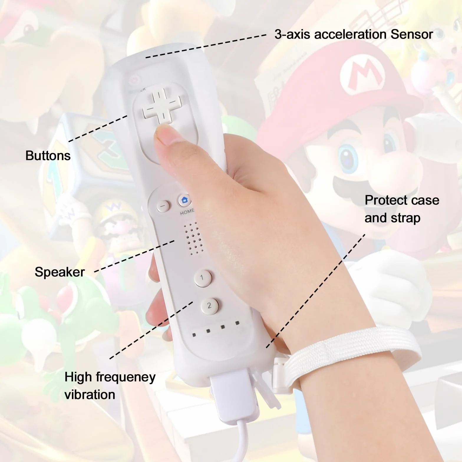 Kontroler Funmo do Wii Remote Plus, Wii Remote z Motion Plus i Nunchuck, zamiennik dla Wii/Wii U