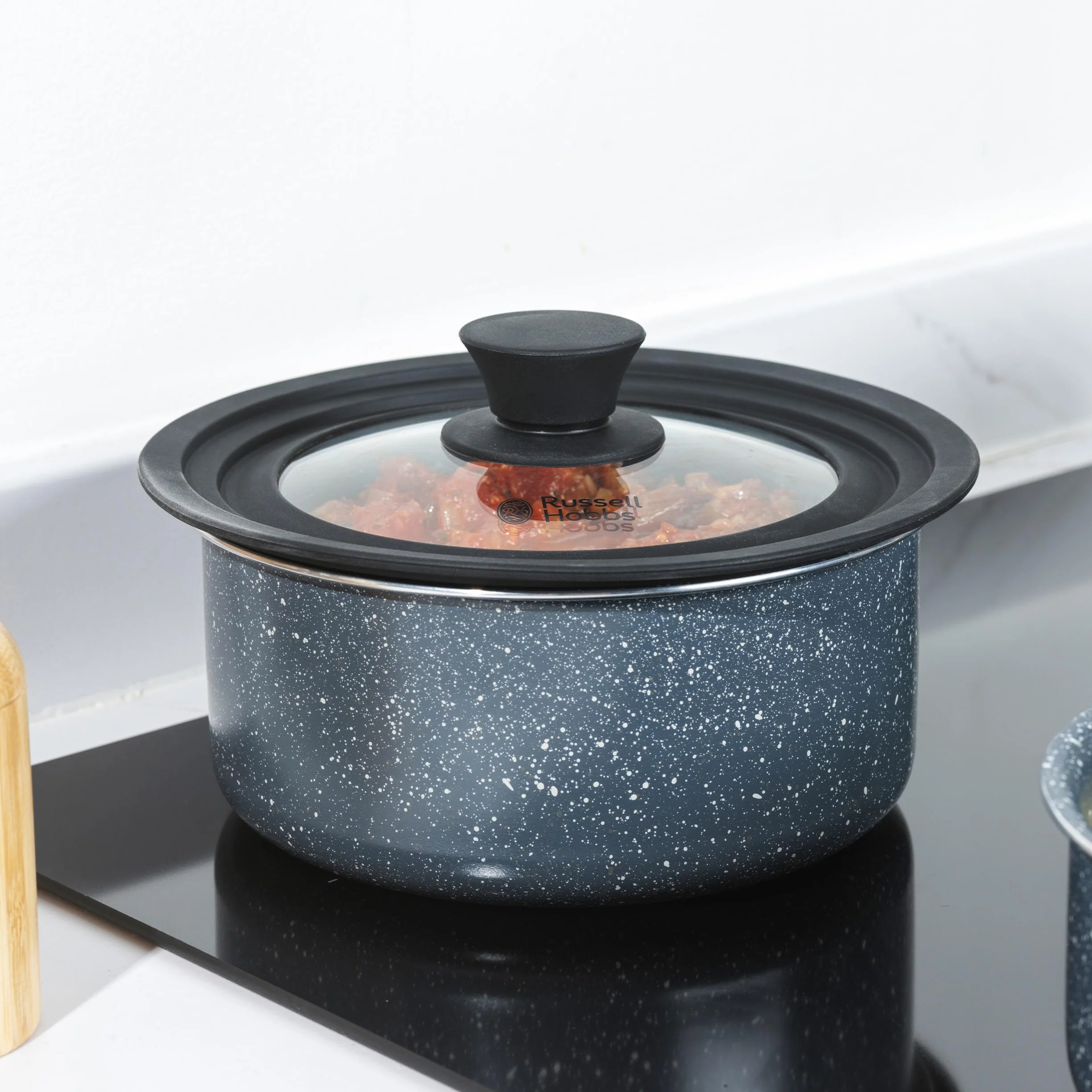 Russell Hobbs Uniwersalna pokrywka do patelni ze szkła hartowanego 16-20 cm silikonowa obwódka