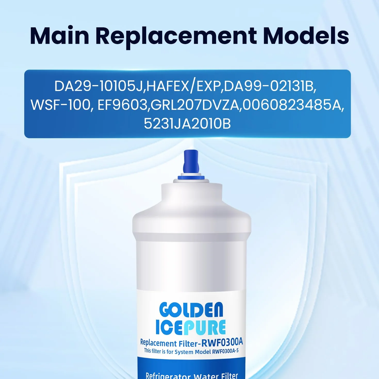 GOLDEN ICEPURE Filtr wody do lodówki do Samsung DA29-10105J HAFEX/EXP DA99-02131B WSF-100 EF9603 2 sztuki