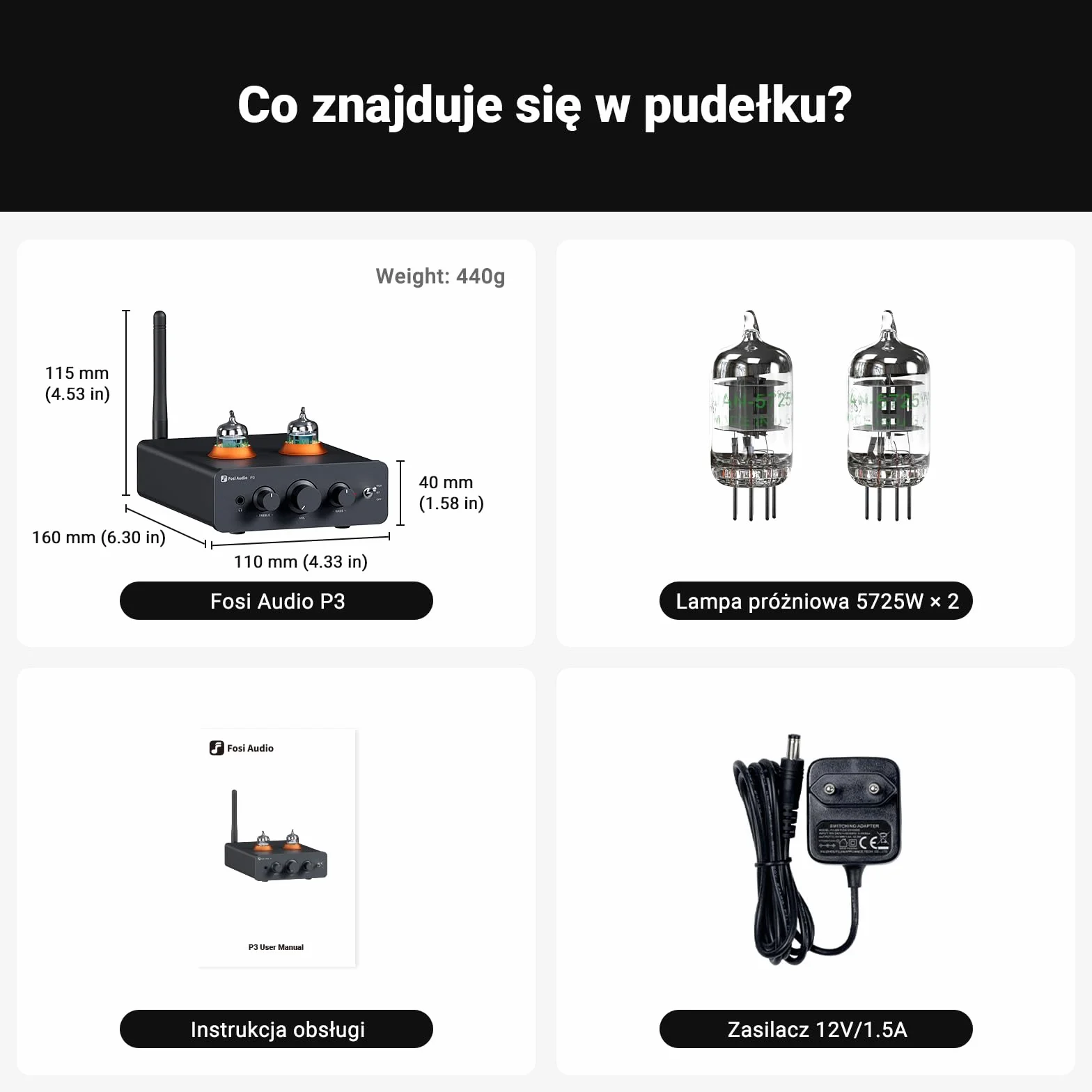 Fosi Audio P3 Lampowy Przedwzmacniacz Wzmacniacz Słuchawkowy Domowy Audio Mini Próżniowy Preamp Bluetooth aptX LL HD Regulacja Tonów Niskich i Wysokich dla Aktywnych Głośników HiFi Stereo