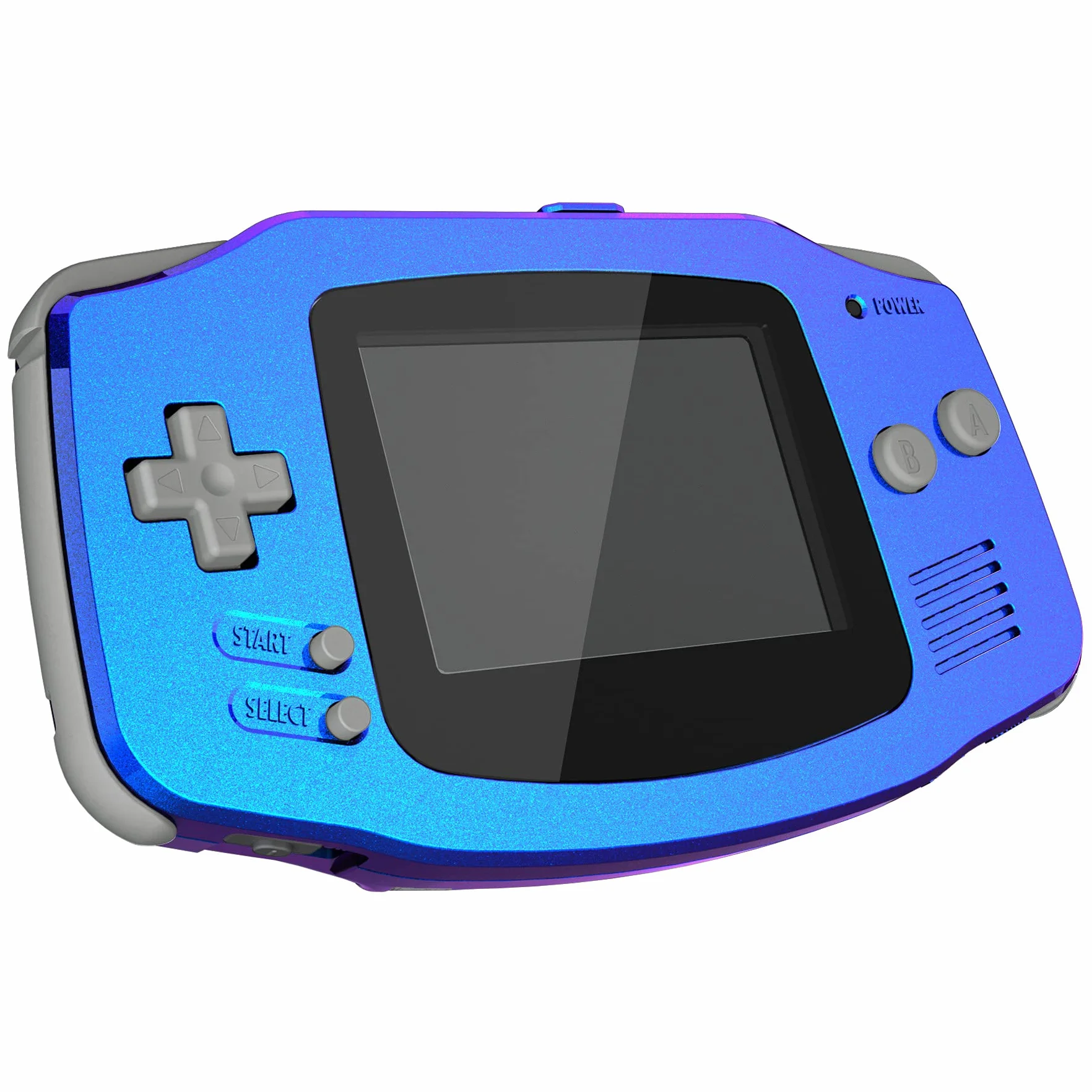 Zmodernizowana obudowa eXtremeRate Chameleon fioletowo-niebieska z pełnym zestawem przycisków do Gameboy Advance GBA – kompatybilna z ekranem IPS i LCD, bez konsoli i ekranu IPS