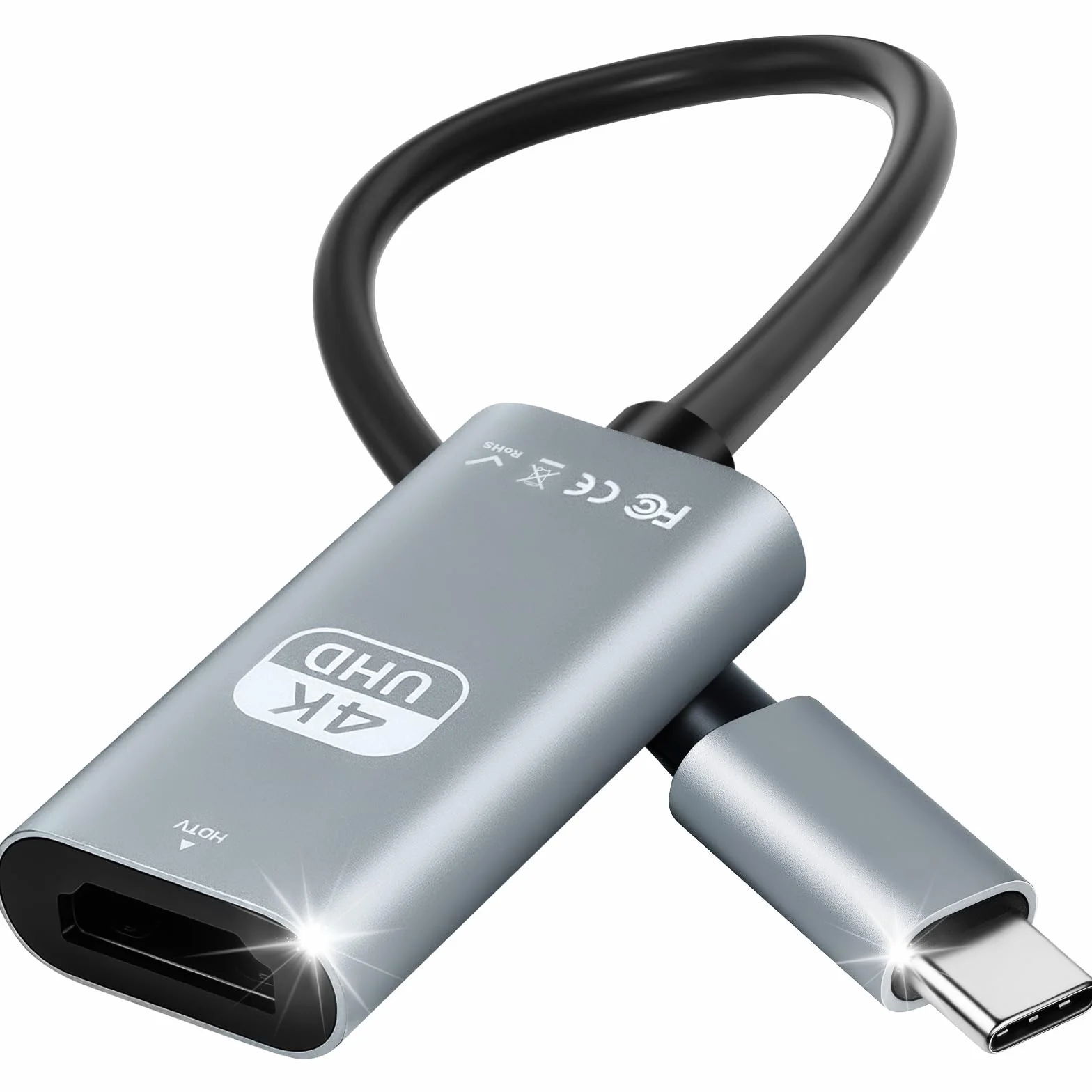 AXFEE Adapter USB C na HDMI, adapter 4K przy 30 Hz typu C na HDMI, konwerter Thunderbolt 3 na HDMI, kompatybilny z telefonem z serii 15, MacBook Pro/Air, i-Pad Pro, Surface Book