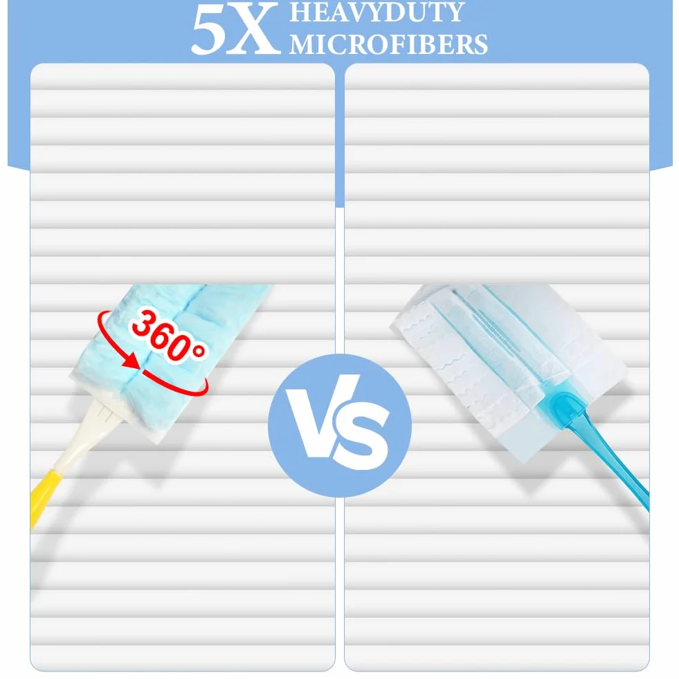 OFFCUP 32 szt. Zestaw startowy magnes na kurz 360° do Swiffer z drążkiem teleskopowym