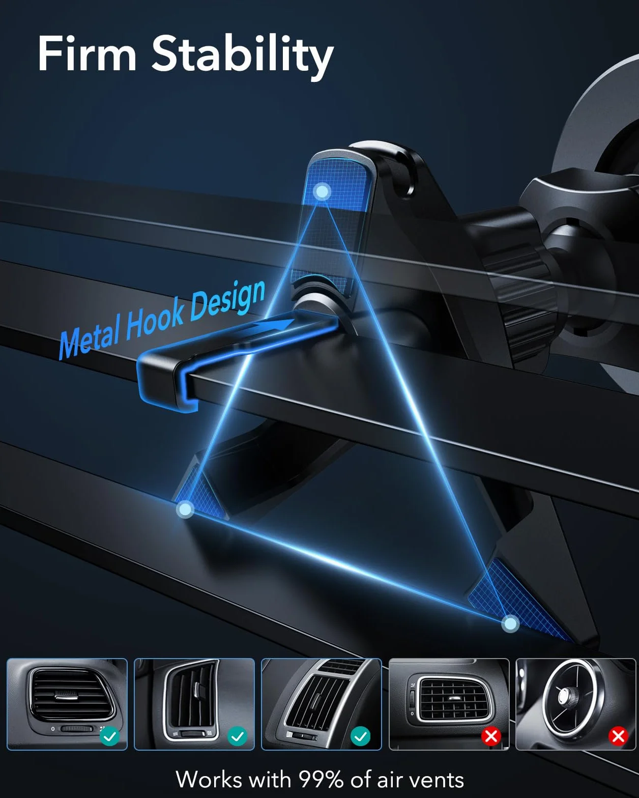 ESR HaloLock magnetyczny uchwyt samochodowy na telefon komórkowy, kompatybilny z MagSafe, kompatybilny z iPhone 14/14 Pro/14 Pro Max/14 Plus i iPhone 13/12, nie obsługuje ładowania, czarny