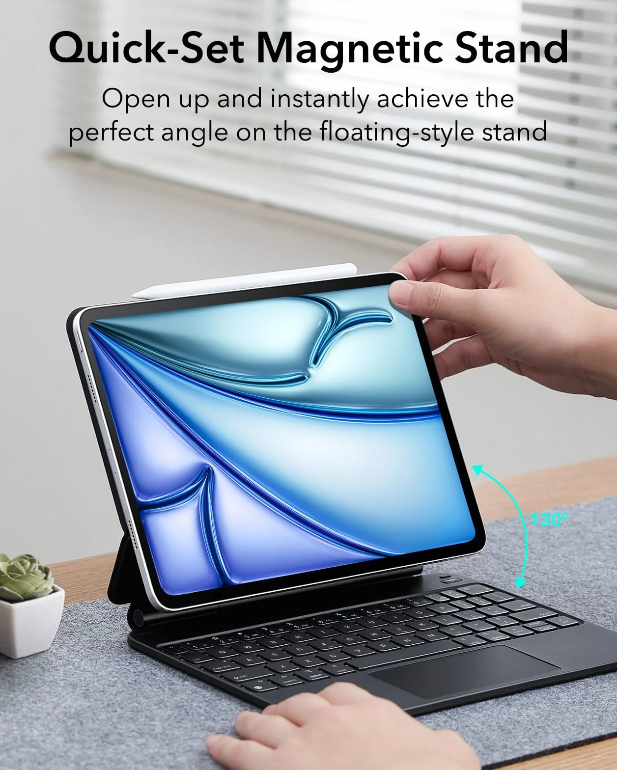 ESR Rebound Magnetyczne etui na klawiaturę, etui na iPada z klawiaturą, kompatybilne z iPadem Pro 11 / iPad Air 5/4, łatwy do ustawienia, pływający stojak na wspornik, precyzyjny gładzik Multi-Touch