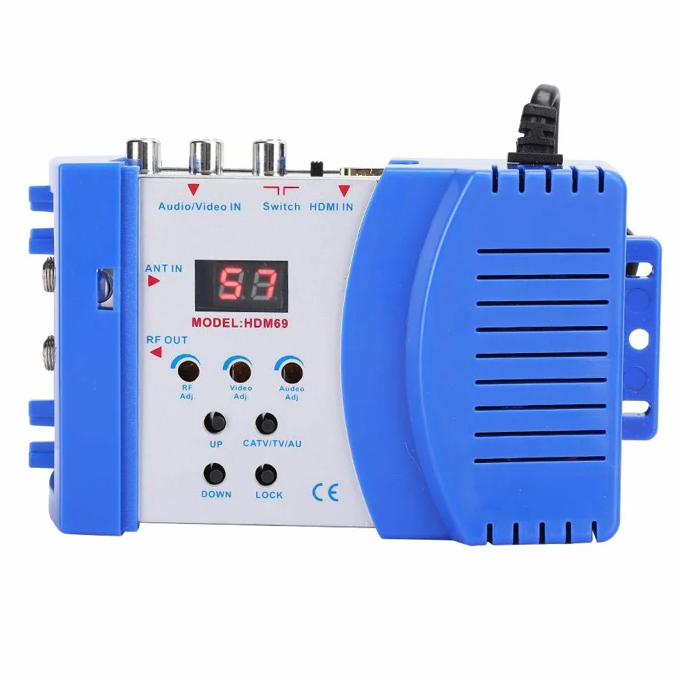 Profesjonalny modulator cyfrowy HDM69 Modulator RF HDMI Konwerter AV RF PAL Standardowy modulator NTSC VHF UHF Częstotliwość robocza dla odbiornika satelitarnego (wtyczka EU 100-240 V)