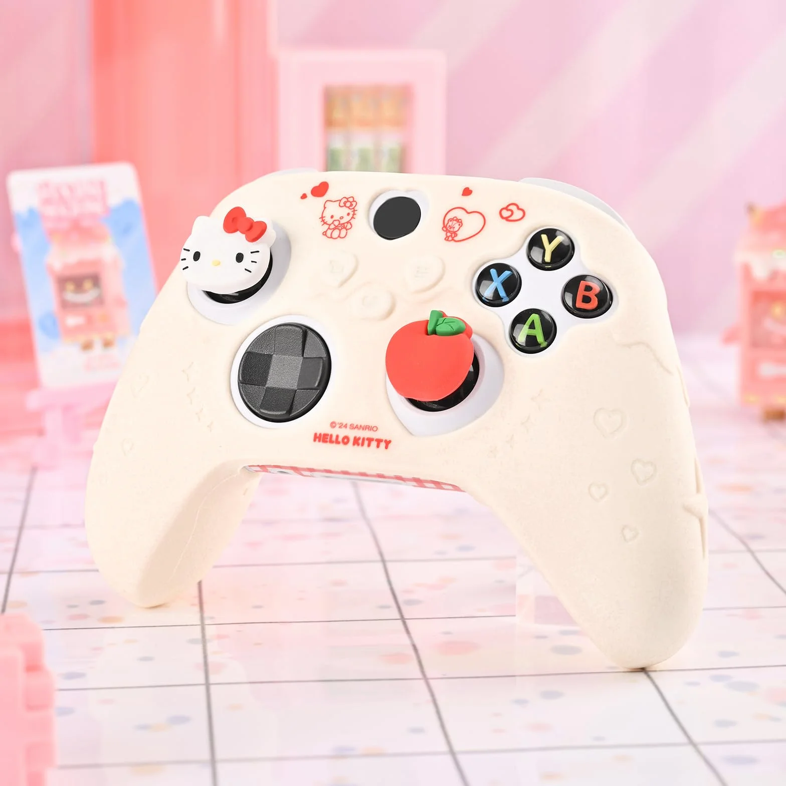 Kuitmor Pokrowiec na kontroler Xbox Series X, miękkie etui ochronne, antypoślizgowe etui ochronne, kompatybilne z Xbox z 2 nakładkami na kciuki (białe)