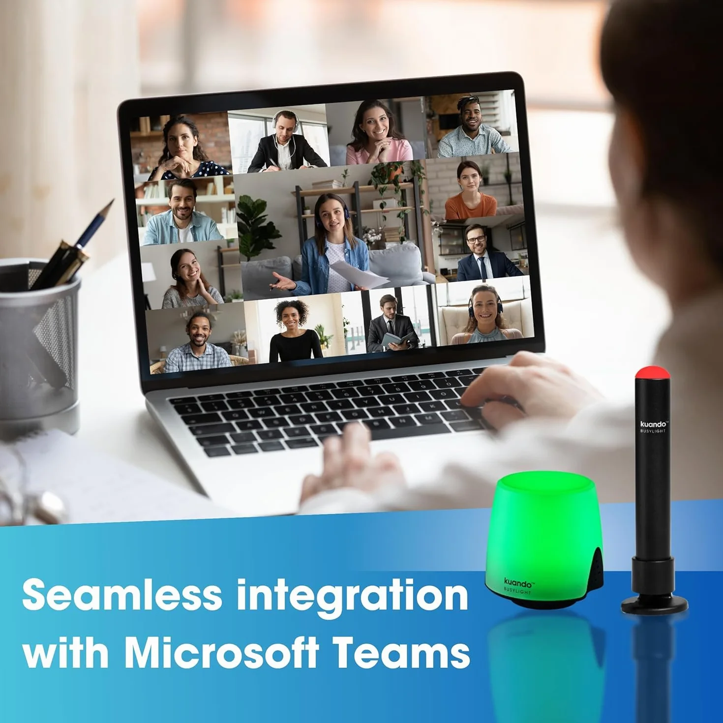 UC Omega Plus USB – Lampka LED Statusu z Uchwytem Magnetycznym do Biura i Pracy Zdalnej – Mniej Przerw, Lepsza Koncentracja – Kompatybilna z Microsoft Teams, Zoom, Webex