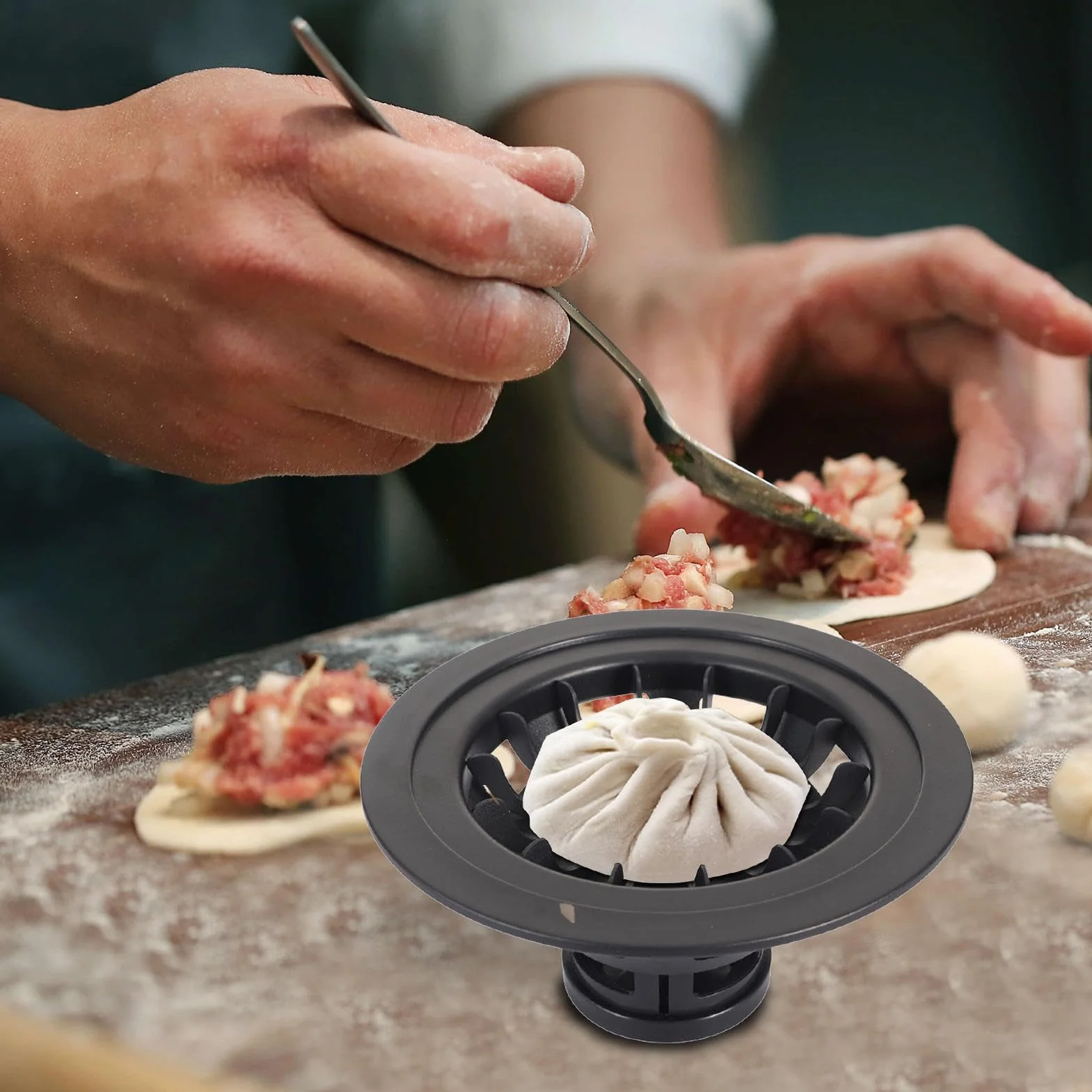 Maszyna do robienia Baozi, ekspres do bu? Bao, Urz?dzenie do robienia pierogów do kontaktu z ?ywno?ci? Forma Baozi 7,1 cala, Forma do bu? parowych ciasto, narz?dzie do robienia bu? gotowanych