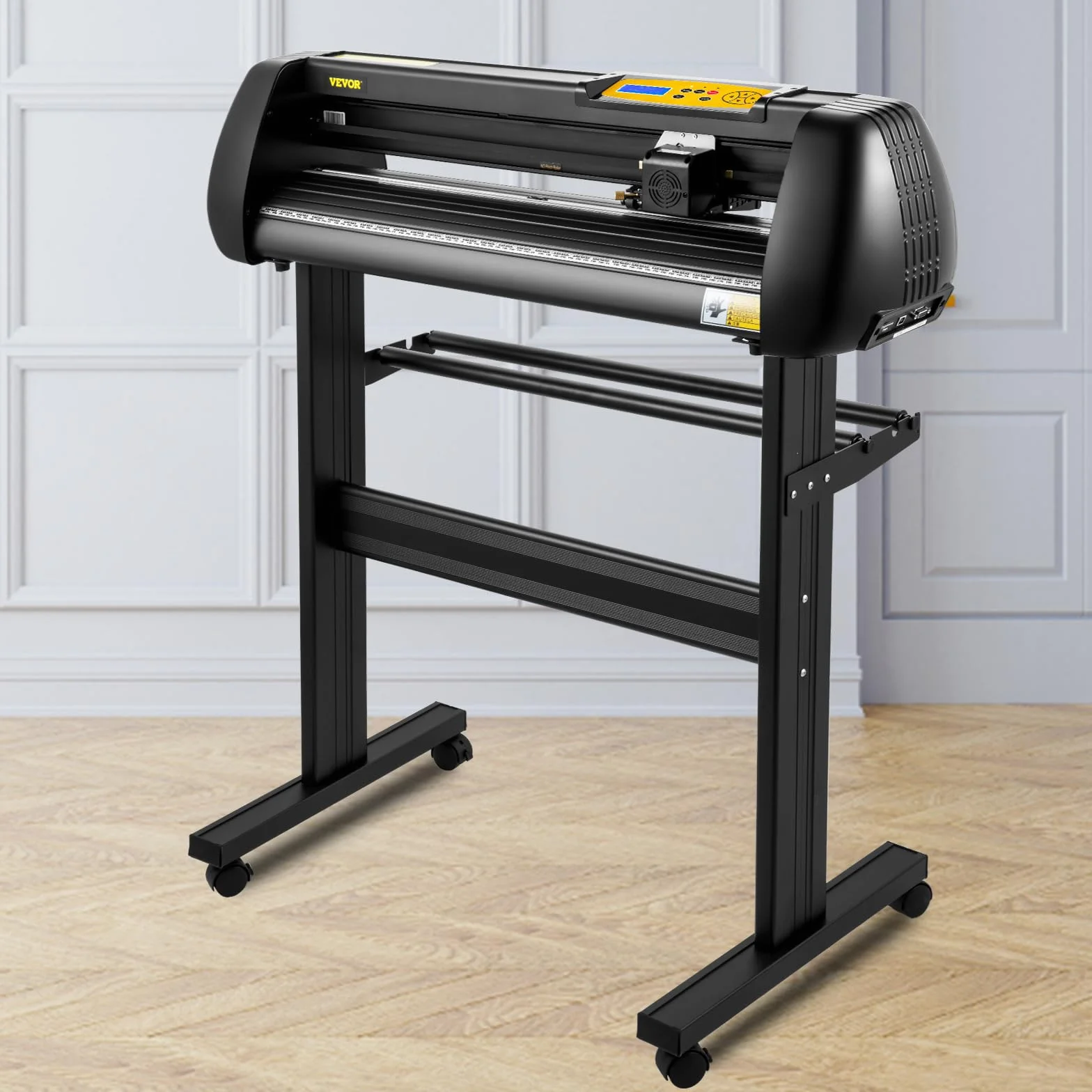 VEVOR Plotter do cięcia winylu 720 mm z oprogramowaniem SignMaster, maszyna do cięcia winylu, wysokiej precyzji panel cyfrowy LED interfejs USB i COM Pięć rolek do wycinania