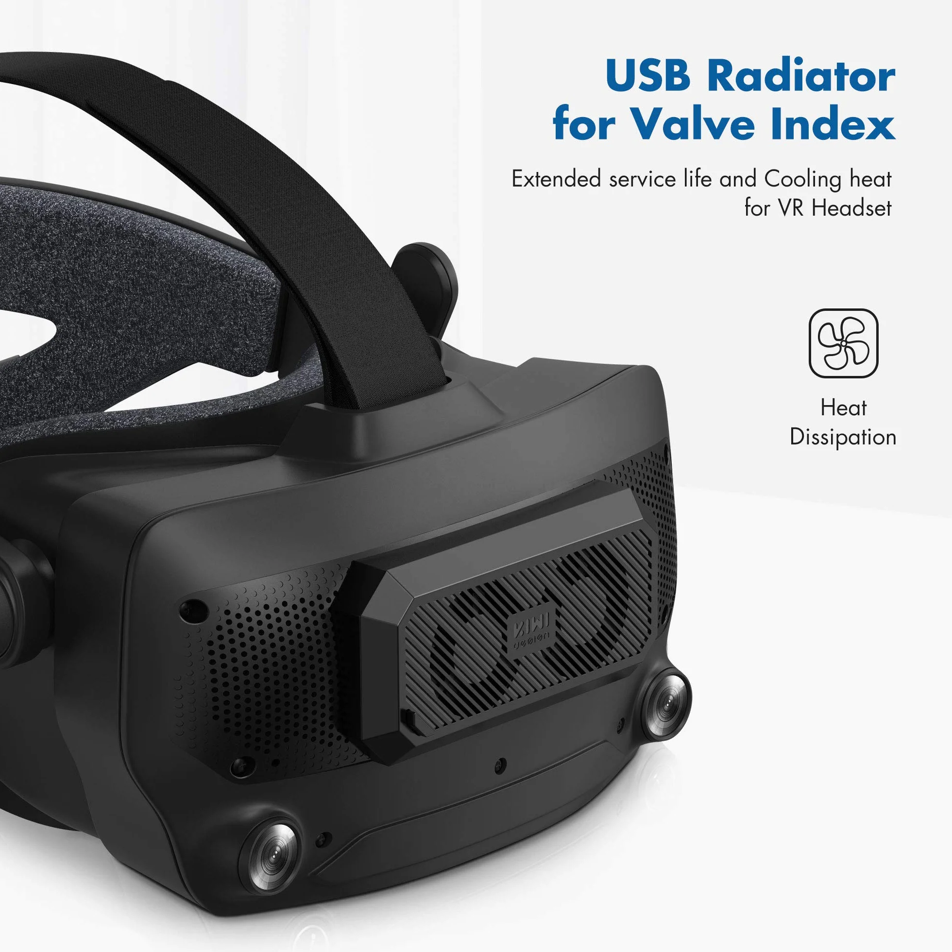 KIWI design Akcesoria do wentylatorów chłodnicy USB kompatybilne z indeksem zaworu, chłodzenie ciepła dla zestawu słuchawkowego VR w grze VR i wydłuża żywotność indeksu zaworu