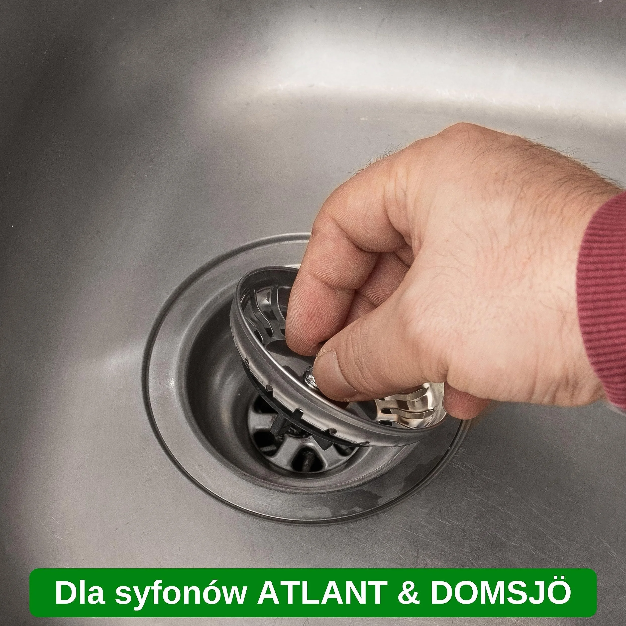 Filtr koszowy do zlewu Ø 80 mm kompatybilny z IKEA ATLANT DOMSJÖ ze śrubą montażową i nakrętką