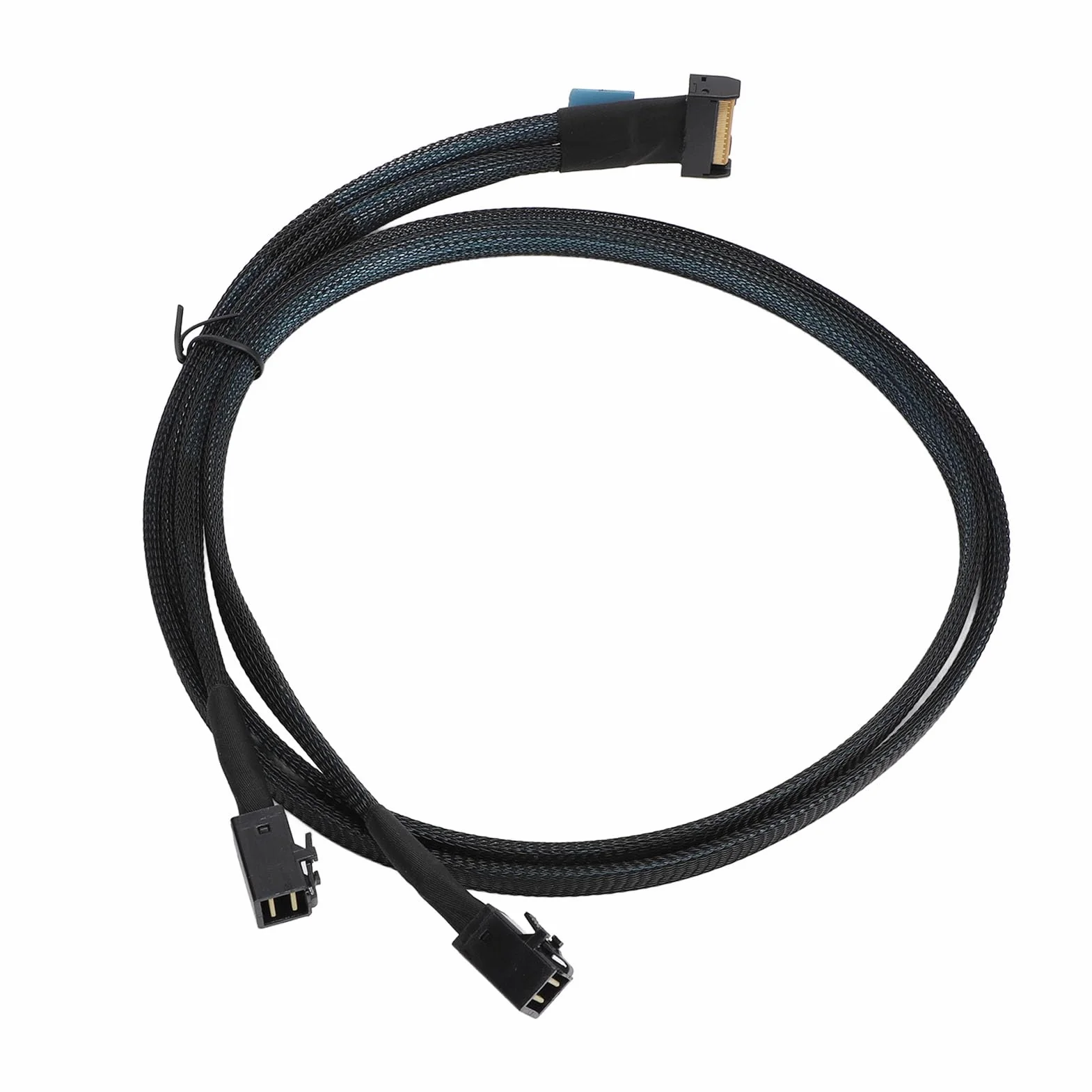 Kabel MCIO 8i do 2*SFF-8643, Przewód MCIO X8 74Pin do Mini SAS HD SFF-8643, Zgodny ze SCSI (SAS), PCIE 5.0, Przesyłania Danych 32GT/s, do Serwerowego Centrum Danych (31,5 cala)