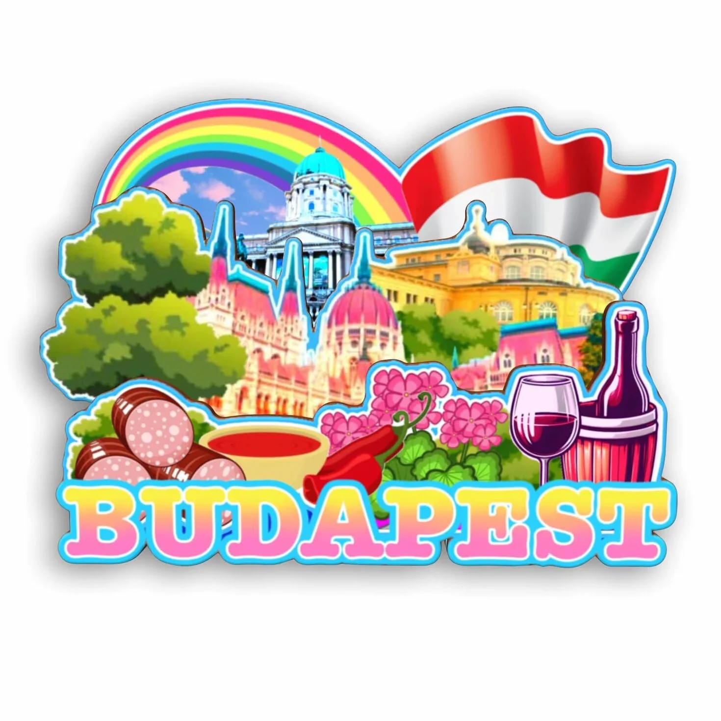 Magnes na lodówkę Budapeszt Węgry magnes na lodówkę pamiątki z podróży po mieście prezenty turystyczne 3D klasyczne zabytki ręcznie robione rękodzieło dekoracja domu -2139