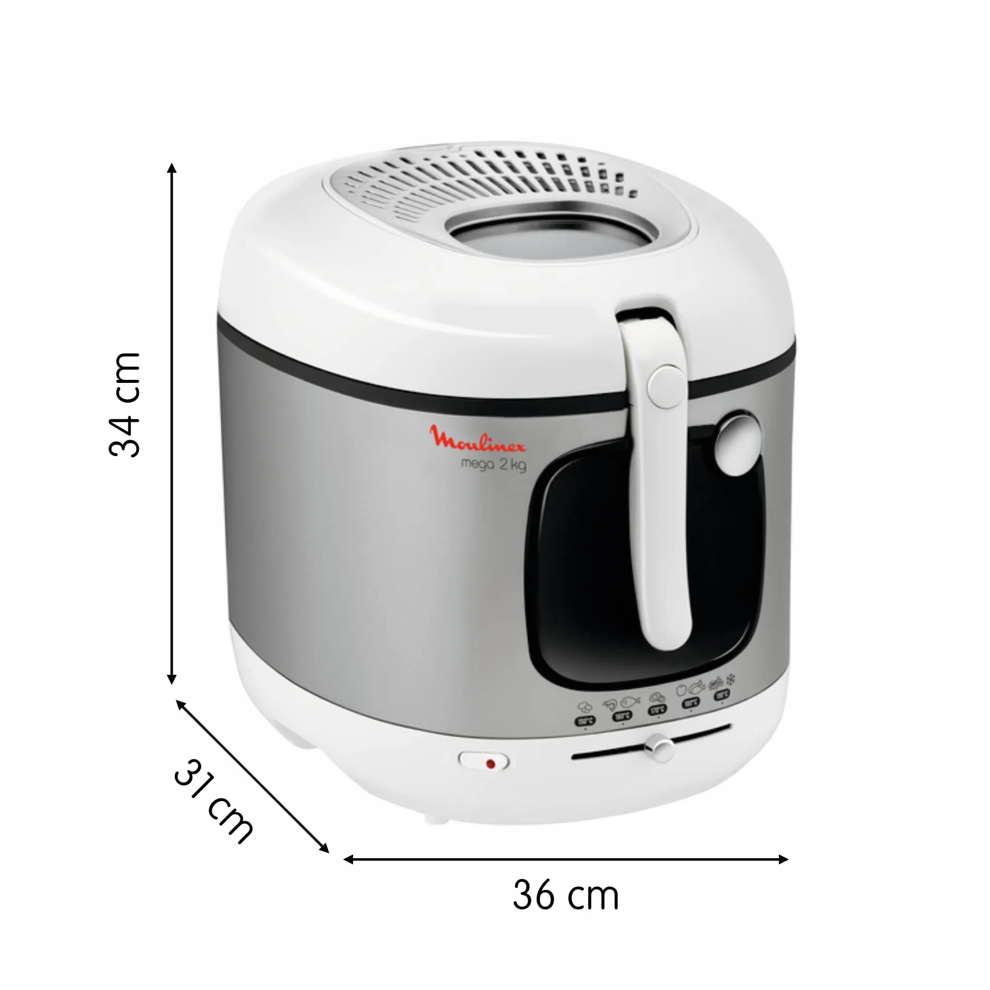 AM4800 Mega Frytkownica, Plastik, 2100W, Biały/Srebrny