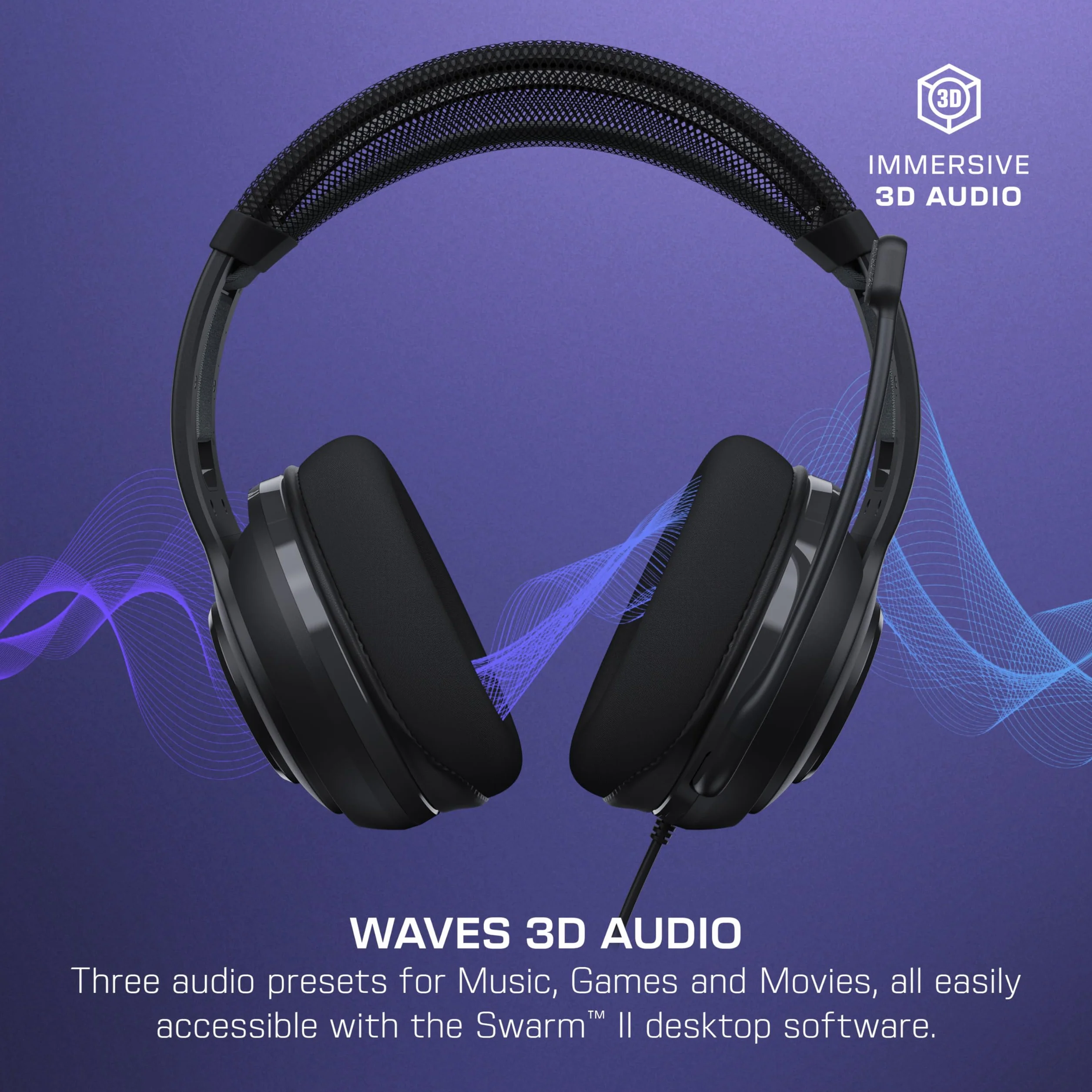 Turtle Beach Atlas 200 przewodowe słuchawki do gier USB 50 mm Nanoclear Waves 3D Audio