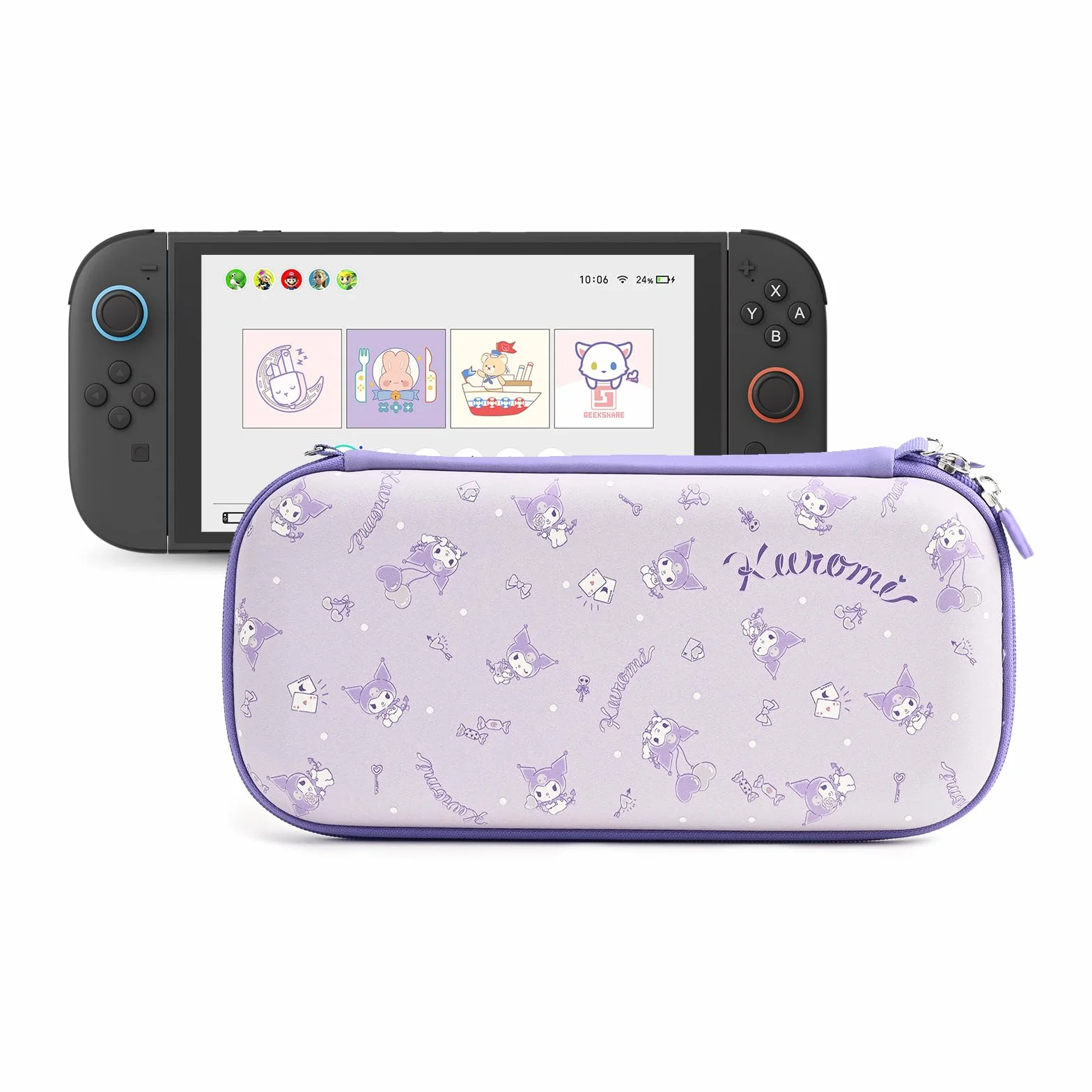 Kuitmor Smukłe etui kompatybilne z Switch 2 (2025), Twarda torba z miejscem na 10 kart do gier, Przenośne etui na konsolę Switch 2 i akcesoria