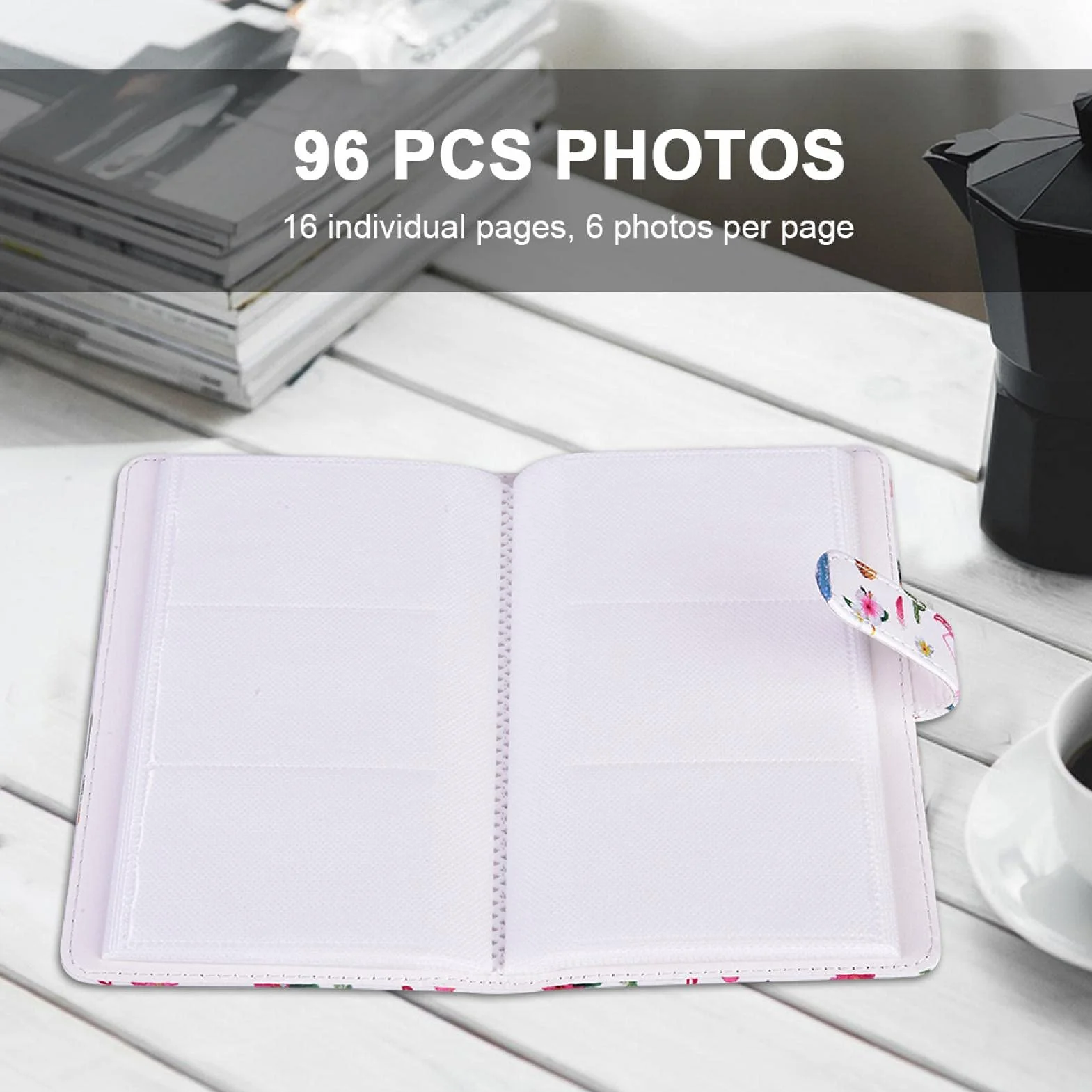 EBTOOLS Álbum de Fotos para Fujifilm Instax Mini, 96 Bolsillos, 3 Pulgadas, Blanco