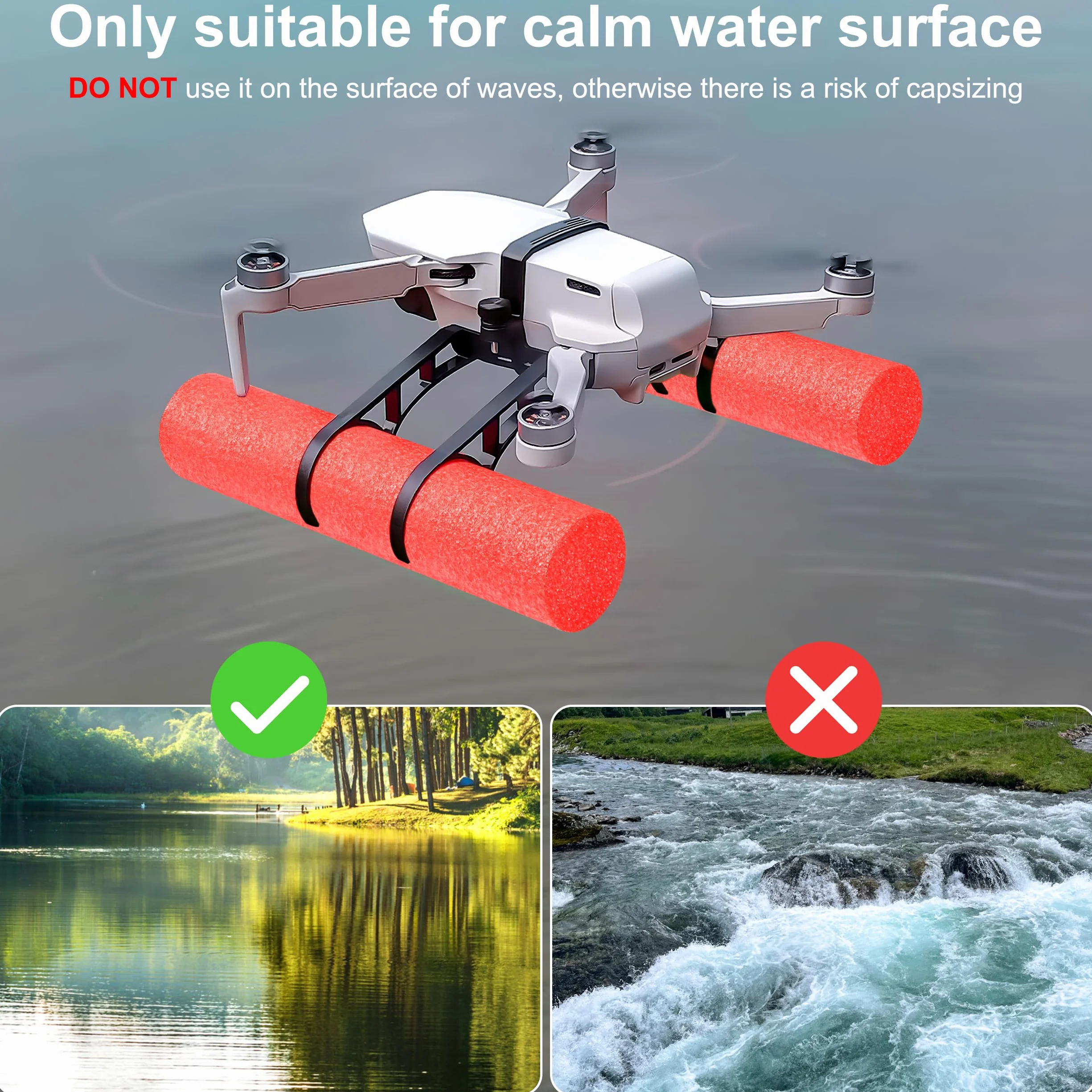 Podwozie wodne kompatybilne z DJI Mini 2 drony do podwozia do Mavic Mini Floating Black