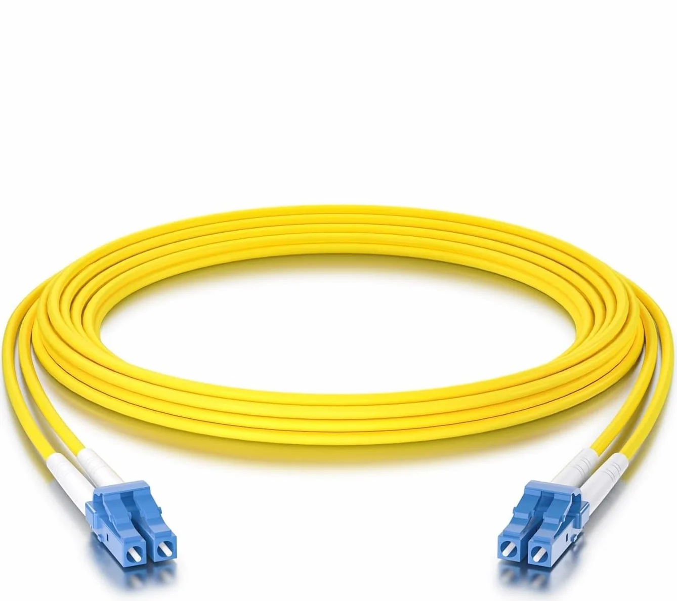 Fiber Patch Cable - LC to LC OS2 10Gb/Gigabit Singlemode Jumper Duplex 9/125 LSZH Fiber Optic Cord for SMF SFP Transceiver, Yellow, 0.5-Meter(1.65ft)