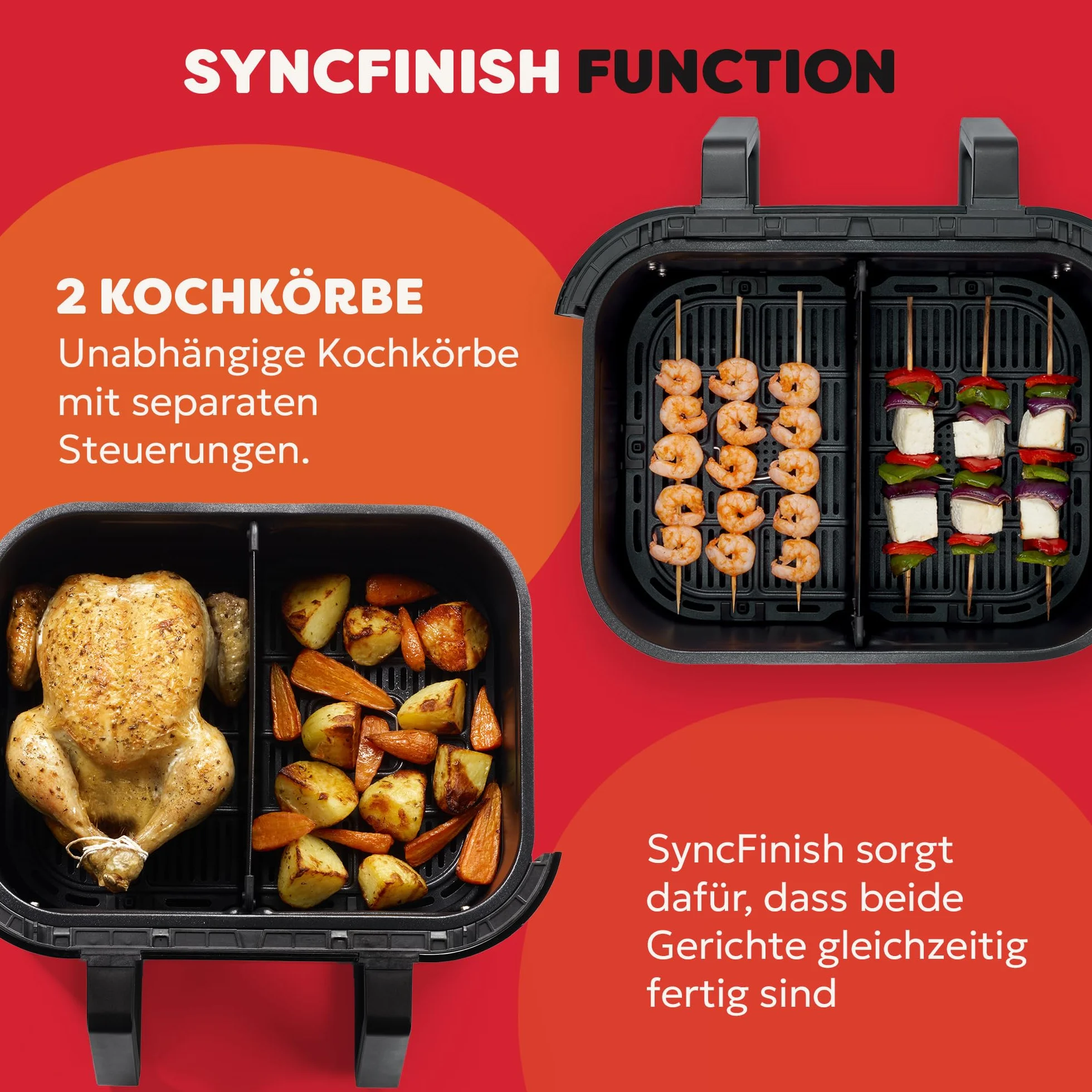 Frytkownica na gorące powietrze XXL ze stali nierdzewnej 8,5 l, inteligentne programy 8 w 1 smażenie pieczenie grillowanie