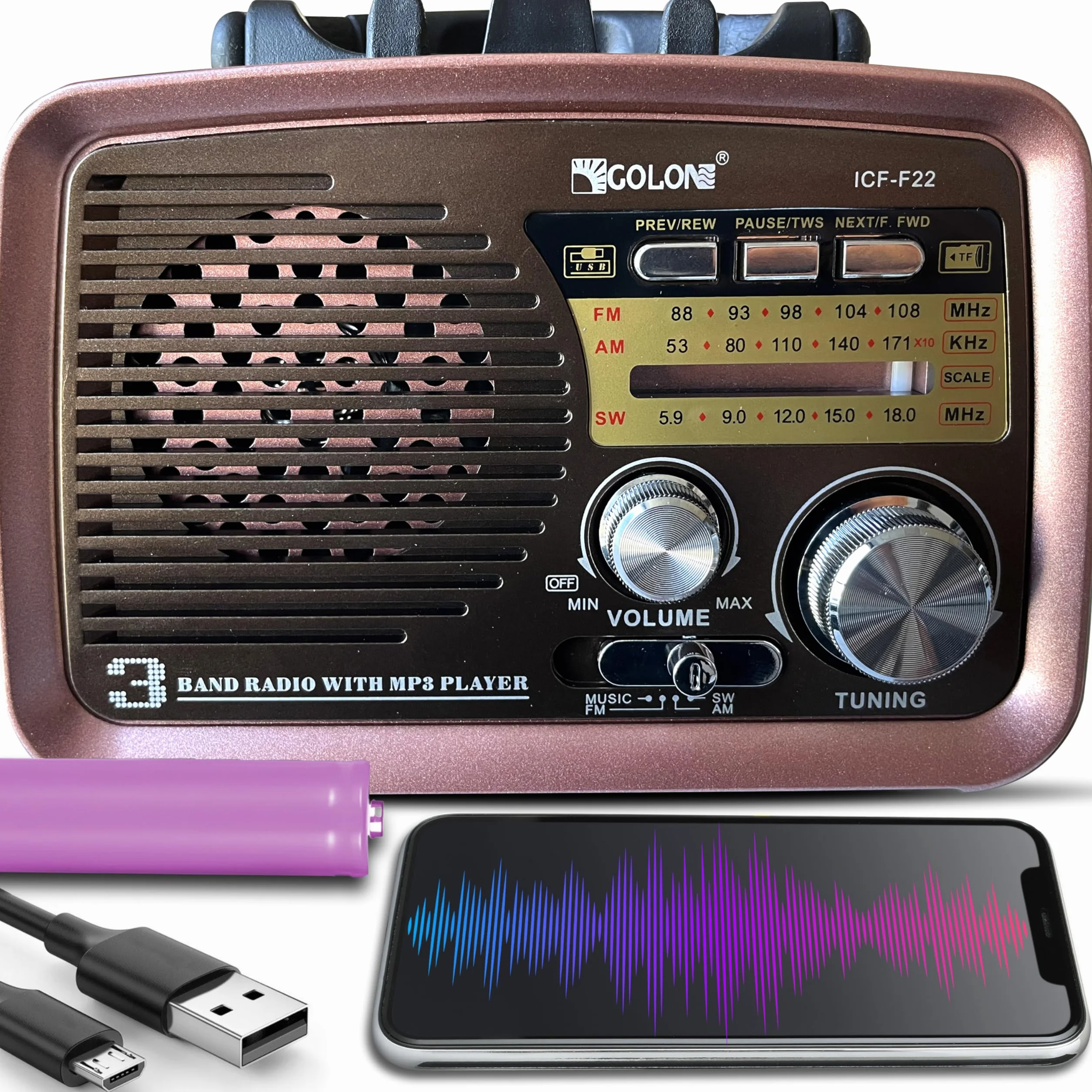 Retoo Radio Bluetooth FM retro nostalgiczne radio walizkowe o wyglądzie drewna, w stylu vintage, kompaktowe urządzenie obsługuje karty SD USB, proste radio kuchenne do biura, domu, seniorów