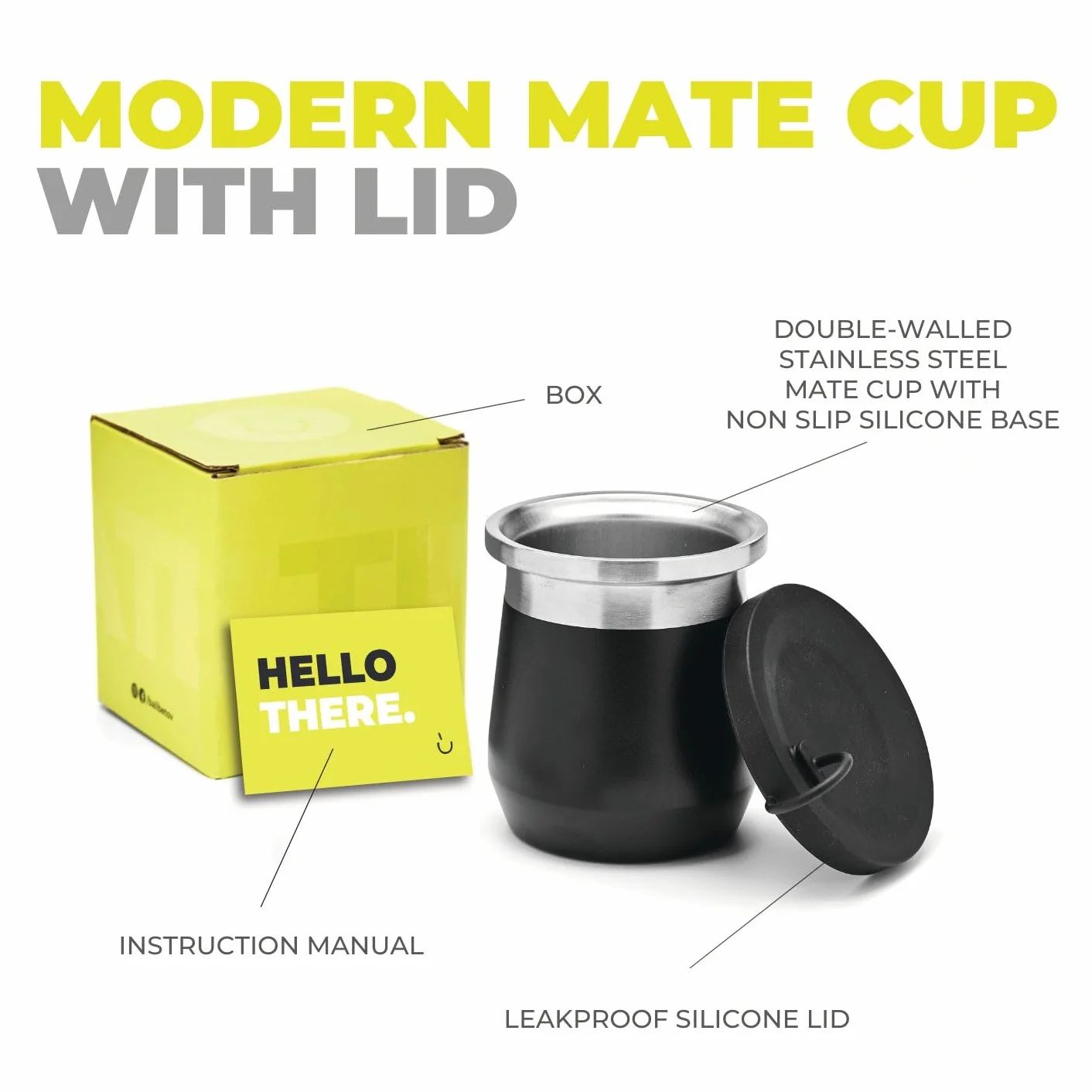 Yerba Mate Gourd kubek ze stali nierdzewnej 266 ml izolacja podwójne ścianki