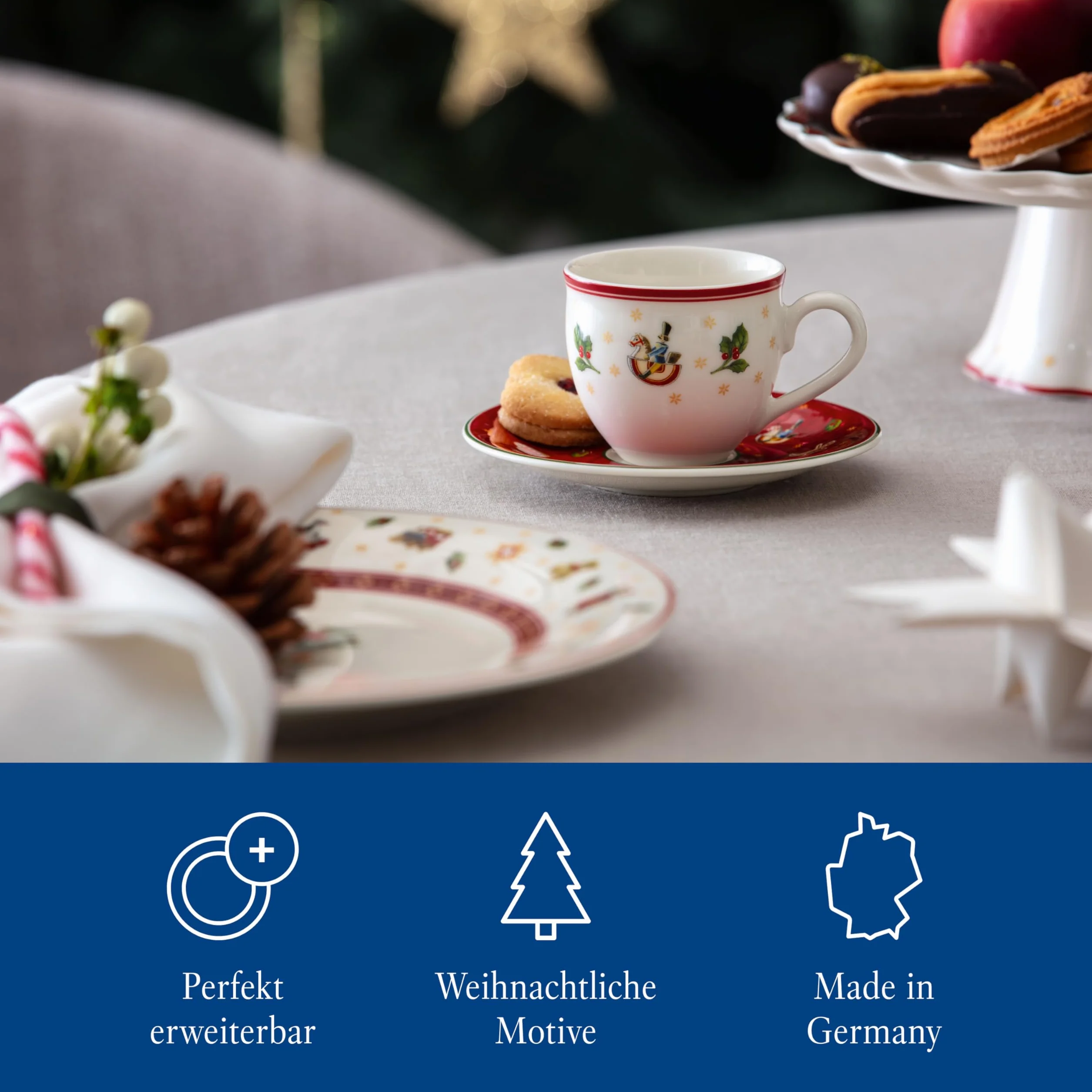 Villeroy & Boch Toy's Delight Specials spodek do filiżanki espresso porcelanowy bożonarodzeniowy