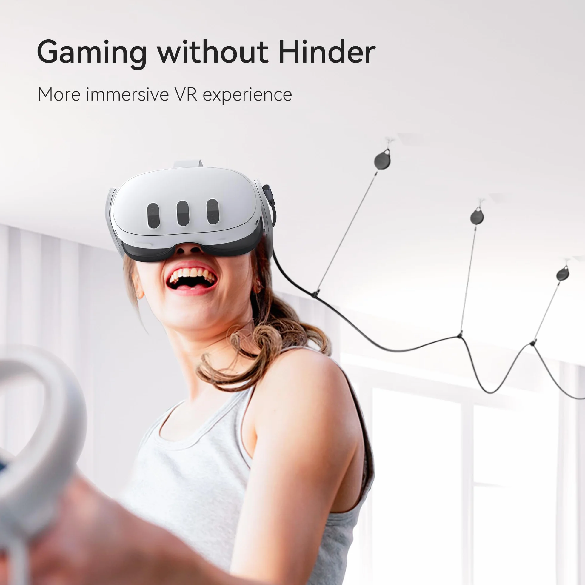 KIWI design Zarządzanie kablami VR kompatybilne z kablem łączącym Quest 2, systemem VR Pulley dla Quest/Rift S/Valve Index/HTC Vive/Vive Pro/HP Reverb G2/PSVR Akcesoria VR (czarny, 6 szt.)