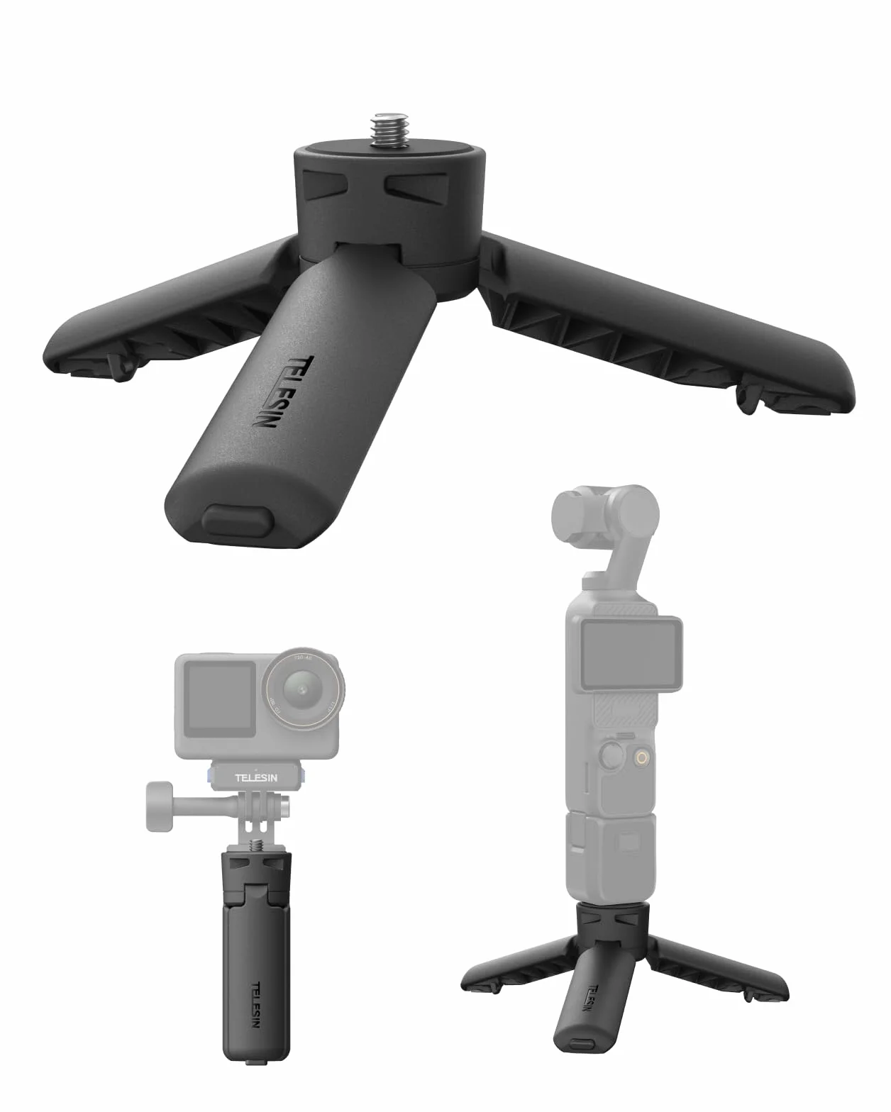 TELESIN Mini statyw i uchwyt 2 w 1 do DJI Osmo Pocket 3 & Action 6/5 Pro/4/3