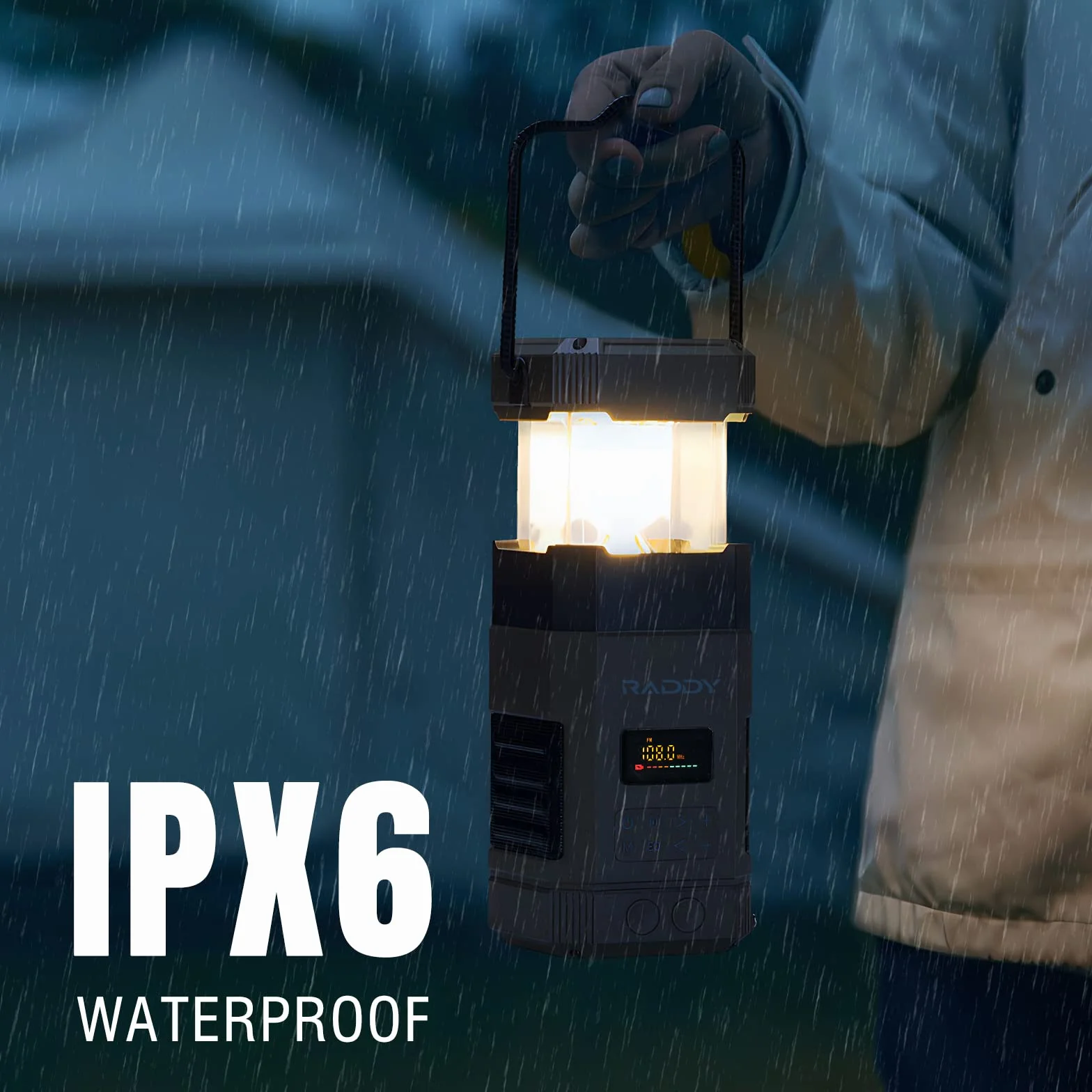 [10000 mAh Wodoodporny] Radio awaryjne Raddy SL10, korba ręczna Solarna latarnia kempingowa, głośnik Bluetooth IPX6, latarka AM FM NOAA Alarm SOS na wypadek awarii zasilania na kempingu