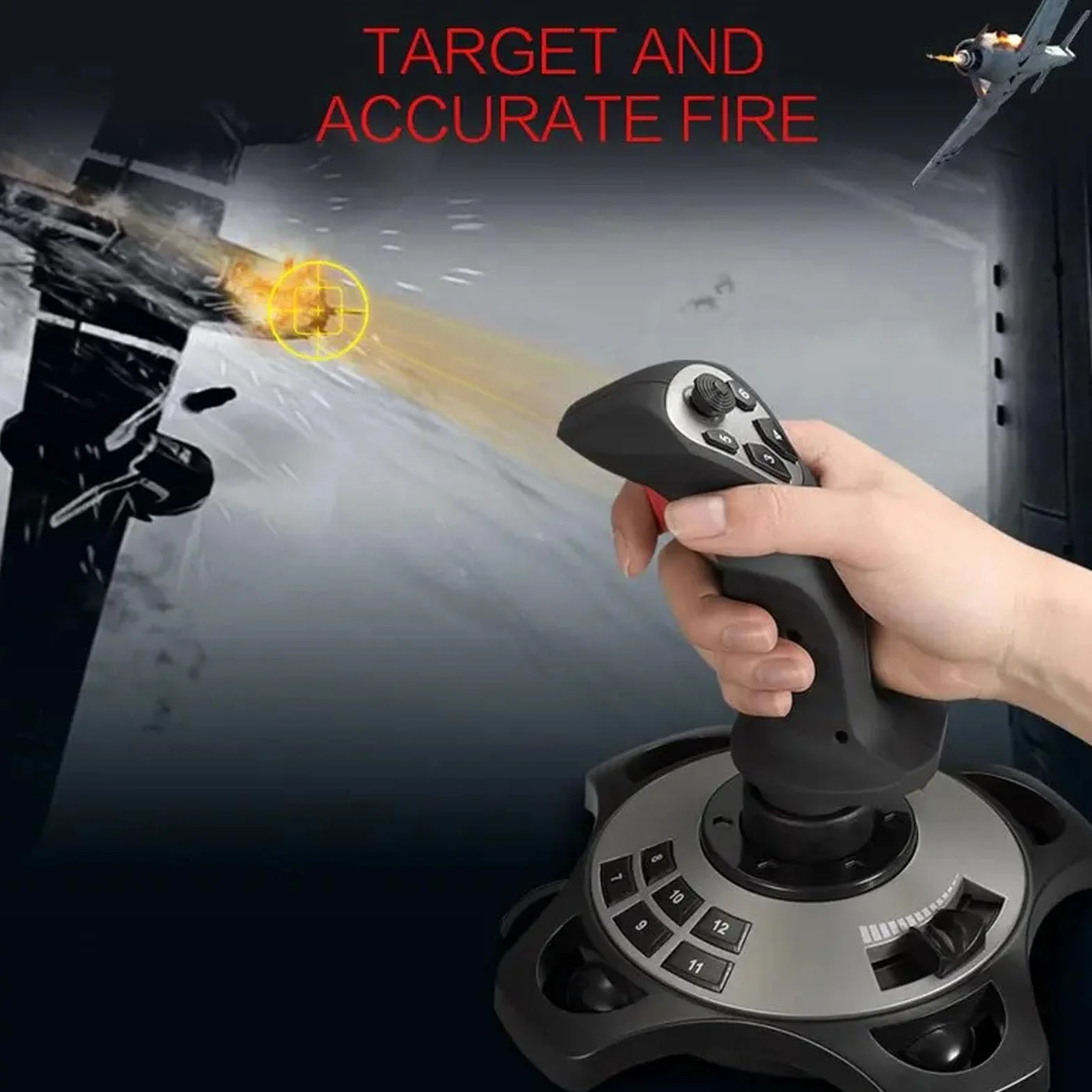 Przewodowy Joystick Symulatora Latania USB z Wibracjami i Przepustnicą do Komputera