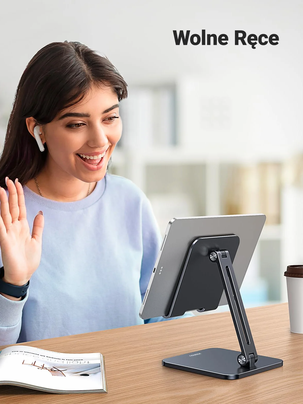 UGREEN Stojak na Tablet Uchwyt Aluminiowy Regulowany Kompatybilny z iPad Pro Air Mini 11 12.9 Galaxy Tab S9+ S9 A7 Redmi Pad Huawei MatePad iPhone 15 Pro Max itp.