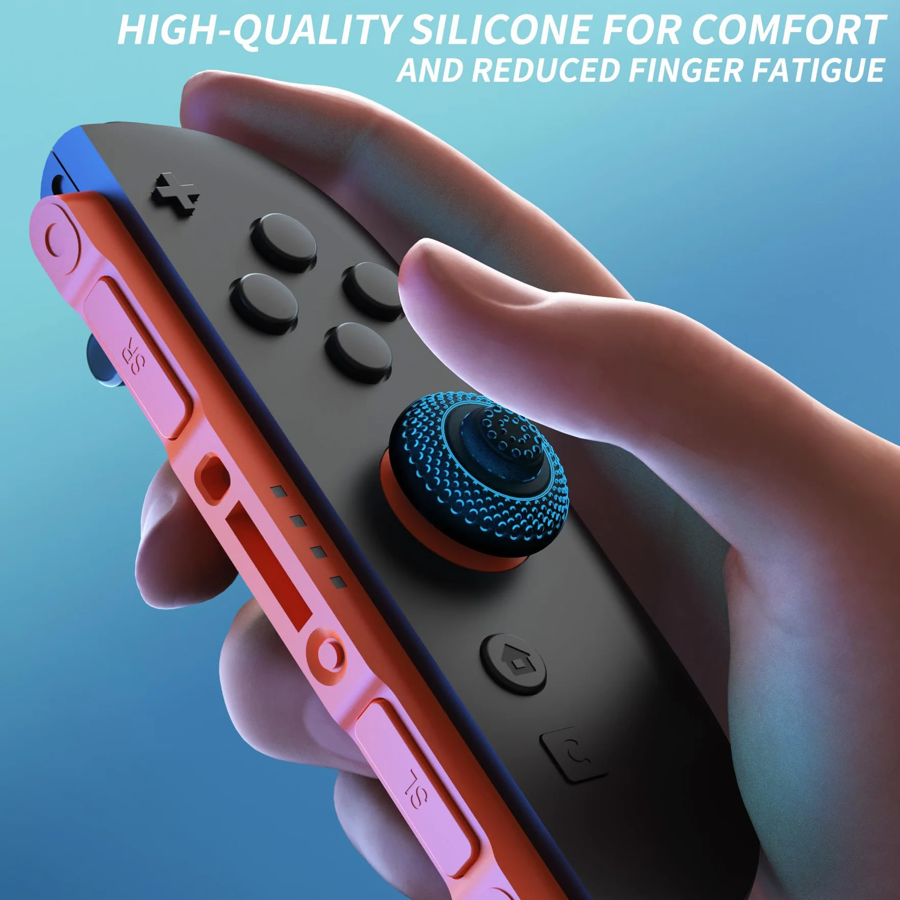 PlayVital Nakładki Drążki Analogowe do Switch 2 Akcesoria do Joysticka,Osłony Drążków Analogowych do Switch 2 Joycon Zestaw Thumb Gripów - Czarny, 8 w 1 Pro