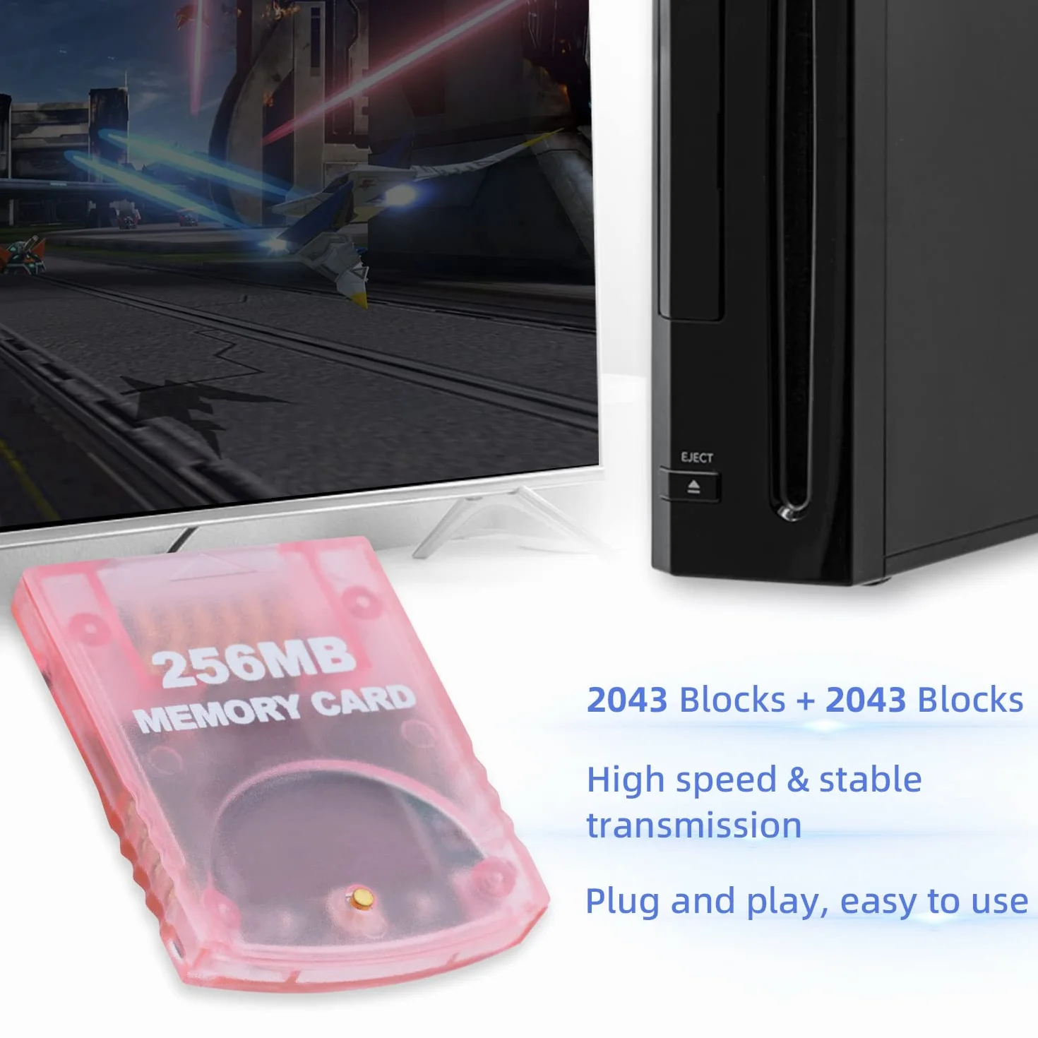 Mcbazel Karta pamięci do przechowywania gier 256 MB dla konsol Wii/Gamecube GC