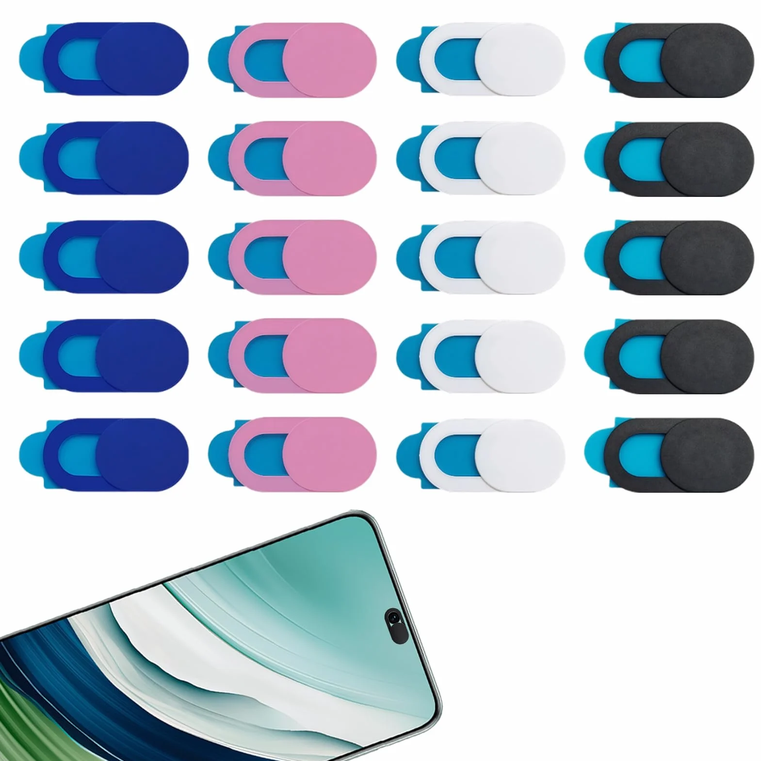 20 sztuk osłonek na kamerę internetową, ultra cienkie etui na kamerę internetową, ochrona prywatności, do komputera, laptopa, MacBook Pro, smartfona, PC, iPad Air, akcesoria do telefonów