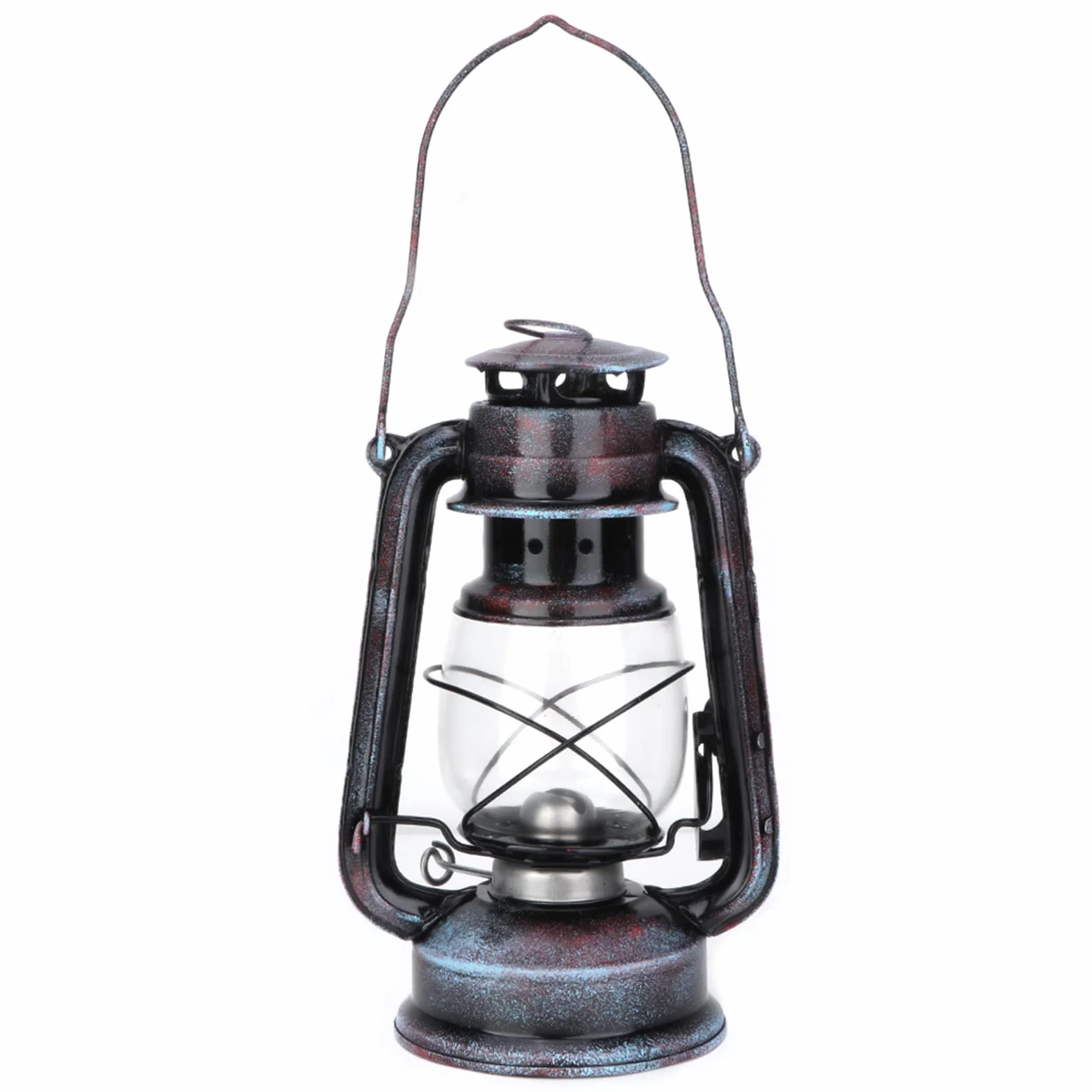 Klasyczna lampa naftowa 24 cm do kempingu, czarny Retro
