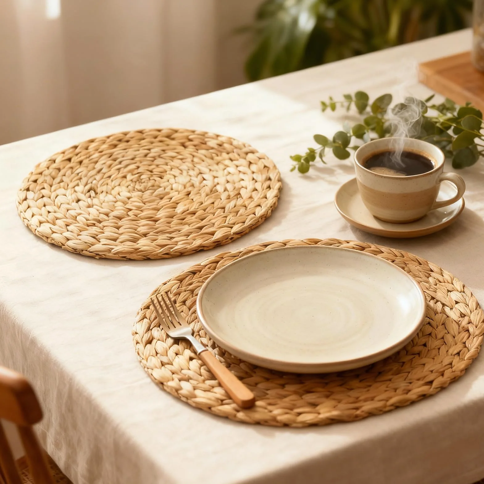 Pleciona podkładka stołowa Rattan 30 cm odporna na wysokie temperatury